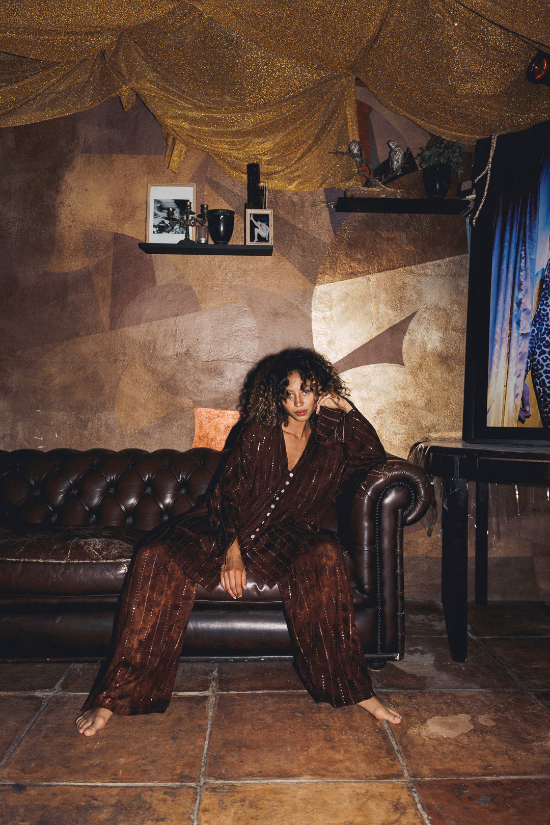 'Tanit ' LOUNGE SET Shirt - Brown