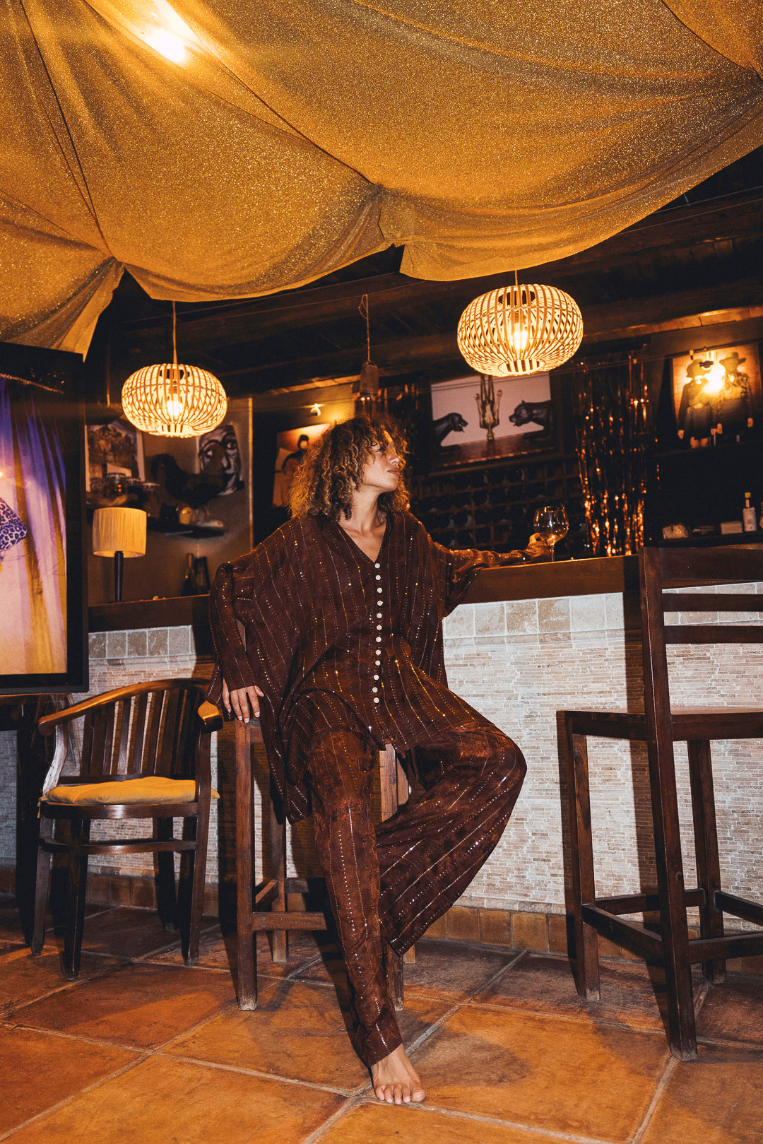 'Tanit ' LOUNGE SET Shirt - Brown