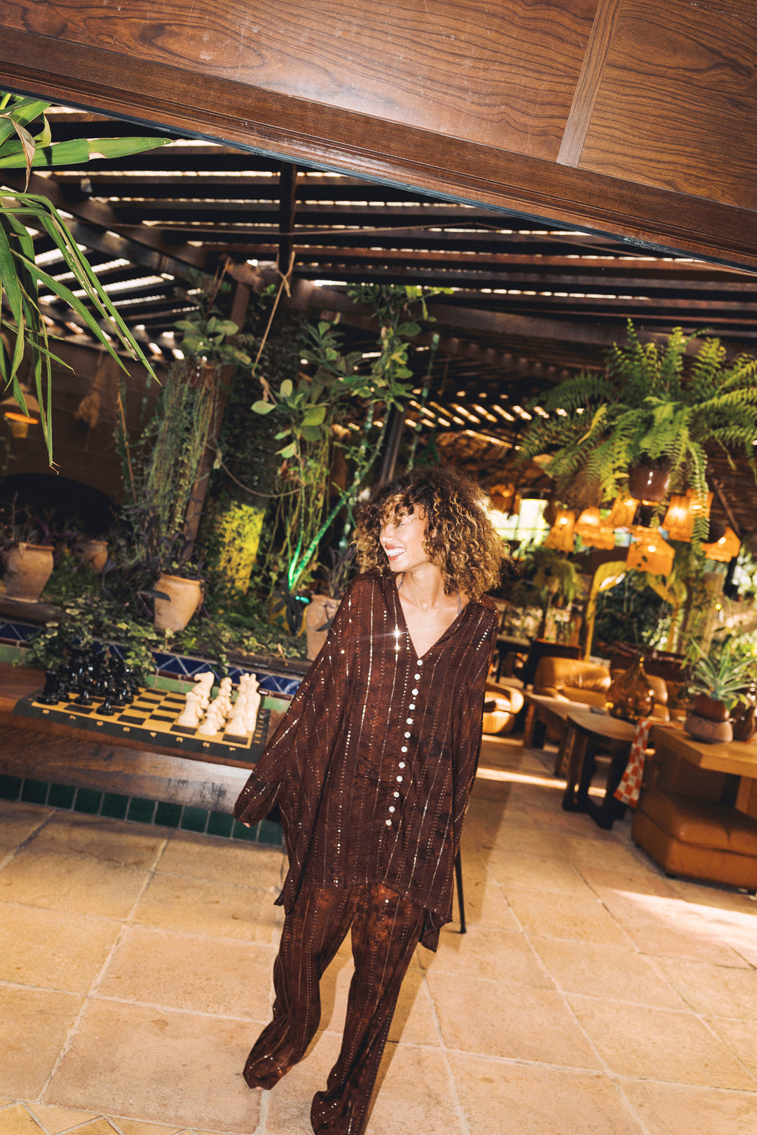 'Tanit ' LOUNGE SET Shirt - Brown