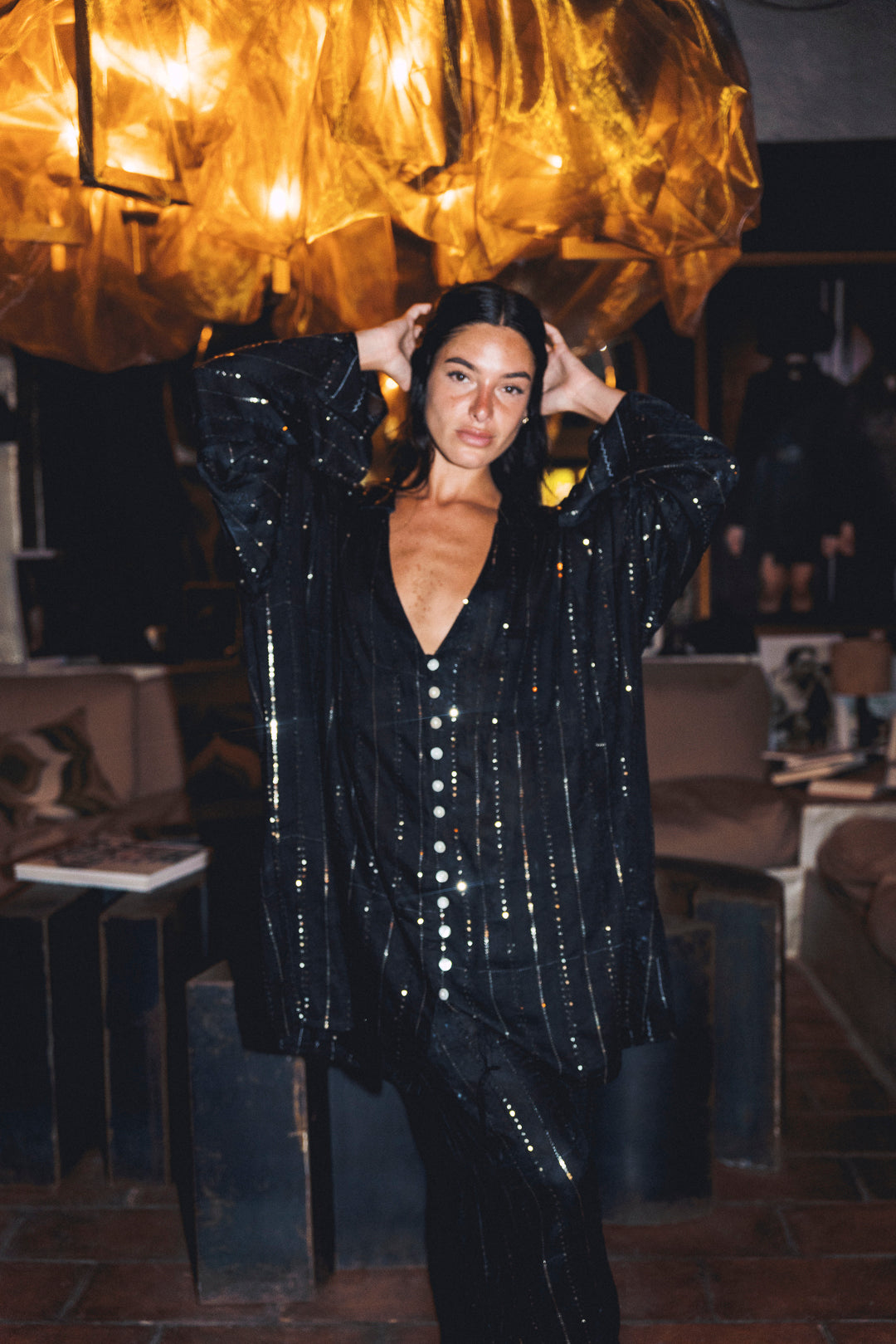 'San Noir' LOUNGE SET Shirt - Black