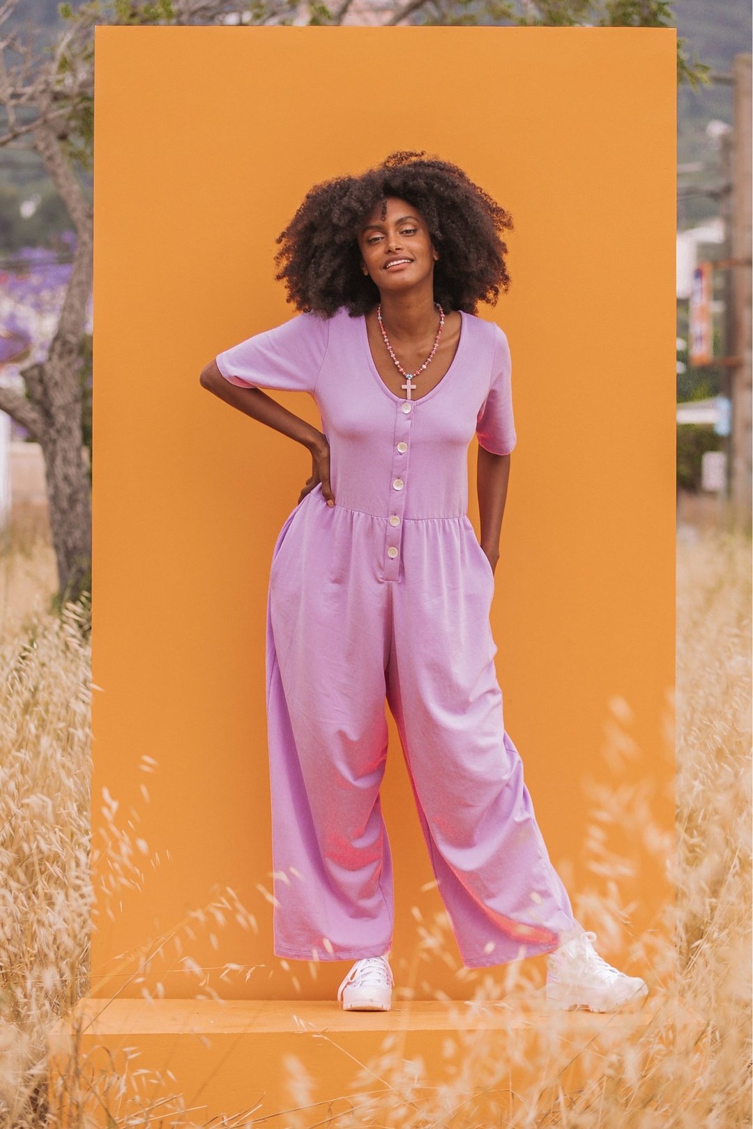 SUZY SLOUCHY Jersey Jumpsuit - Lavender