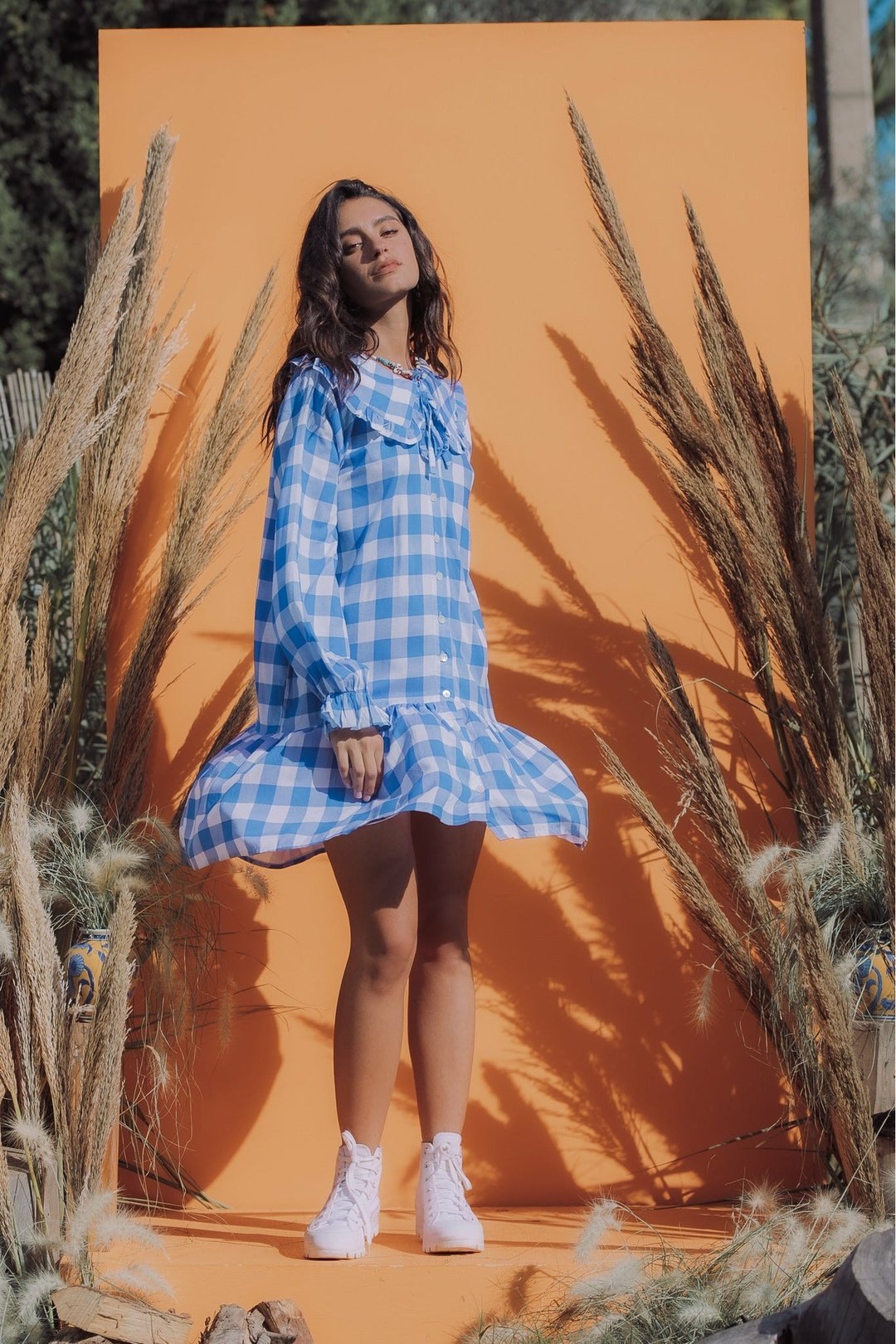 ELSIE Gingham Oversized Collar Dress – OOTO CLOTHING ELSIE Gingham Oversized Collar Dress – OOTO CLOTHING