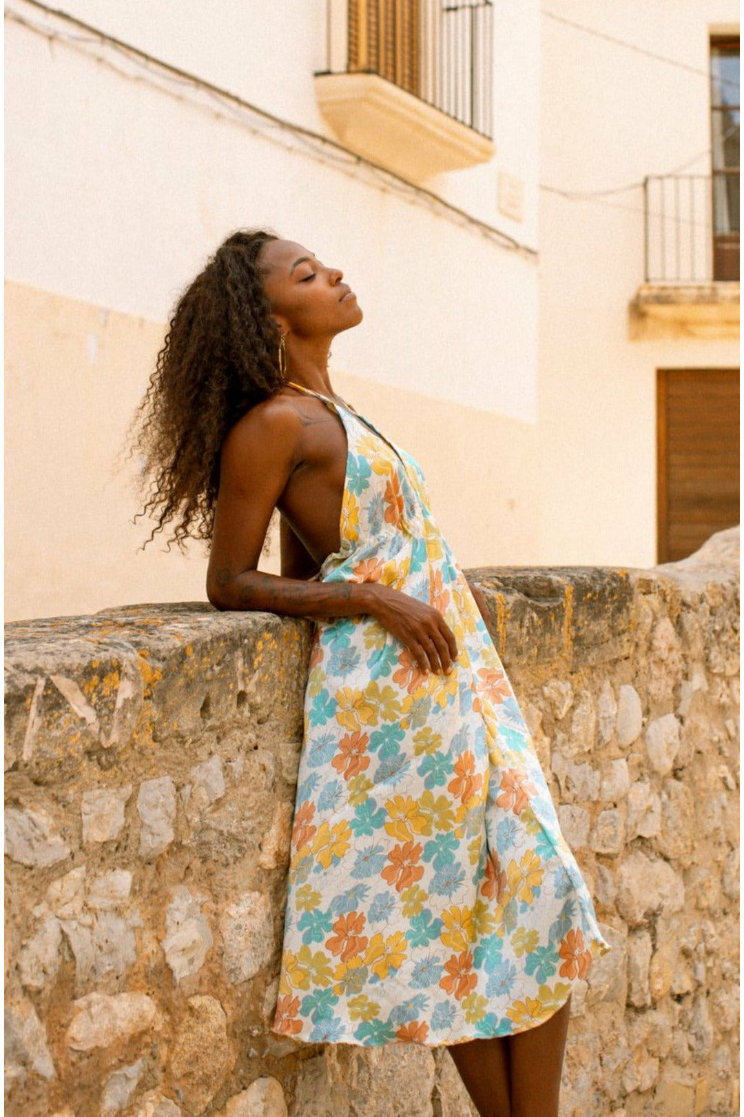 KIARA slip dress - Pastel floral OOTO CLOTHING KIARA slip dress - Pastel floral OOTO CLOTHING