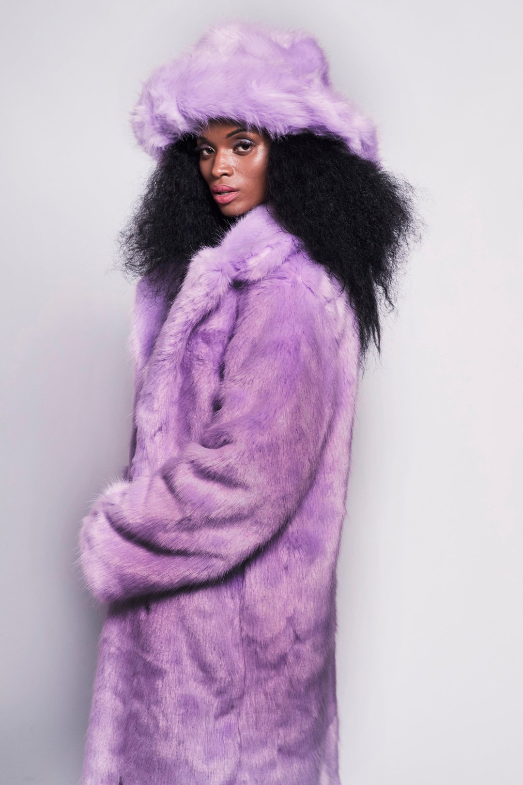 BUFFY Faux Fur Coat Lilac Lush OOTO CLOTHING