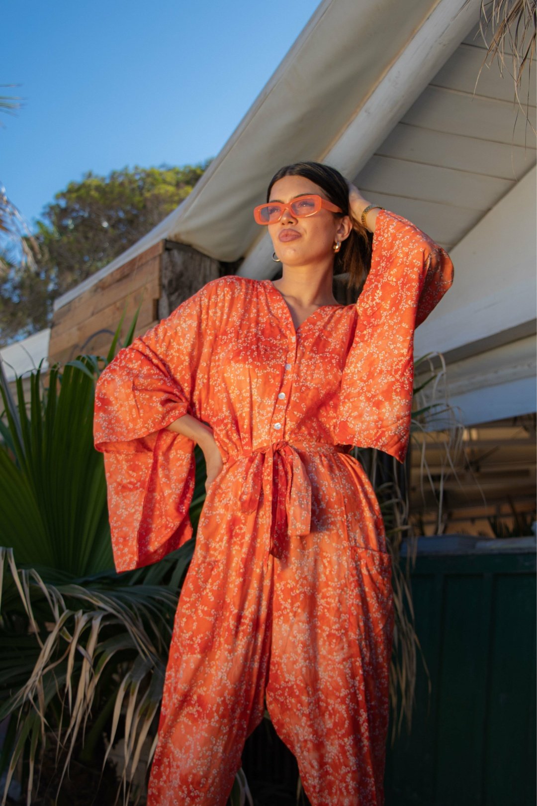 Kimono with jumpsuit clearance