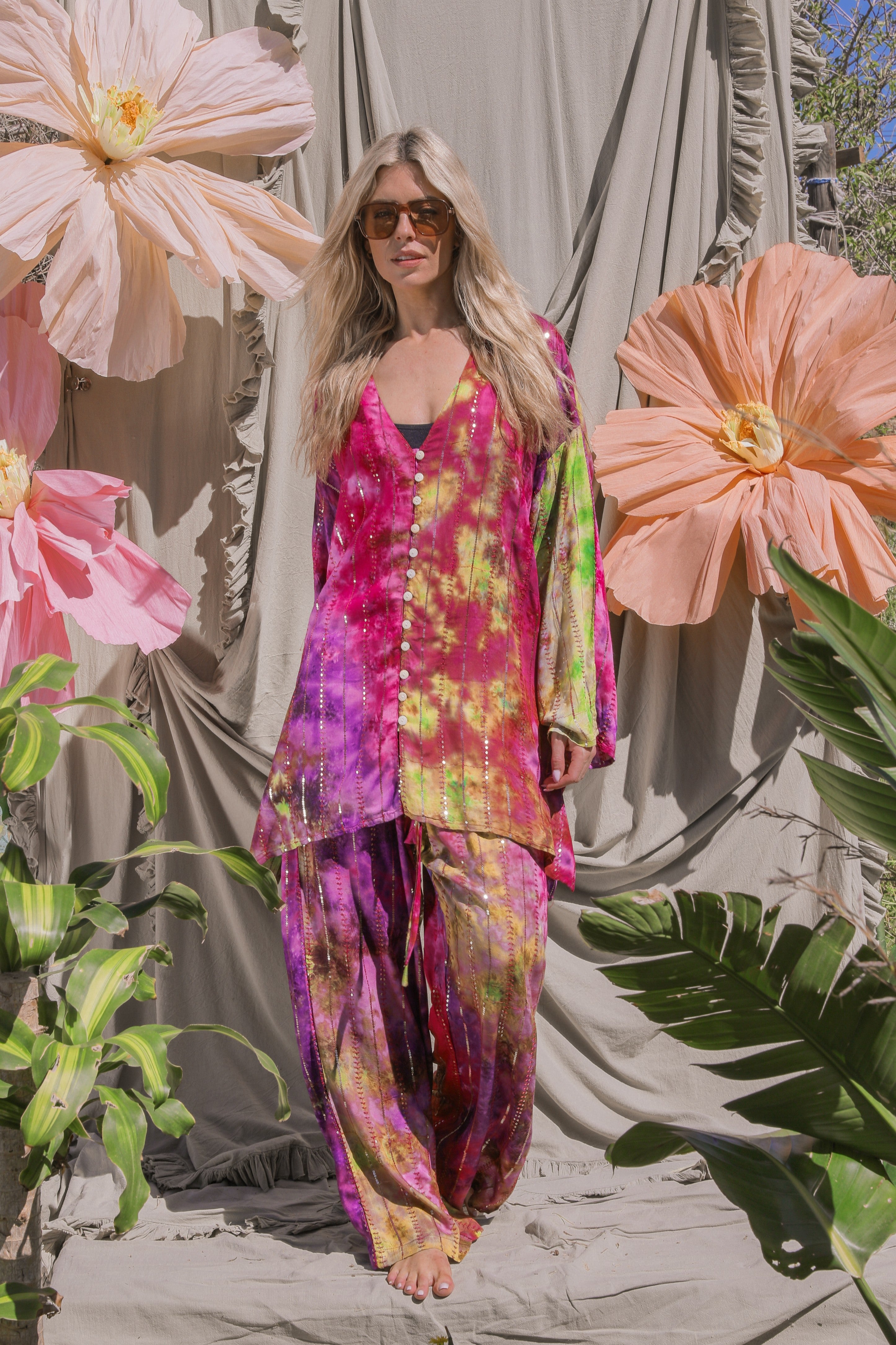 'Bora Bora' LOUNGE SET Trousers - Multi Tiedye