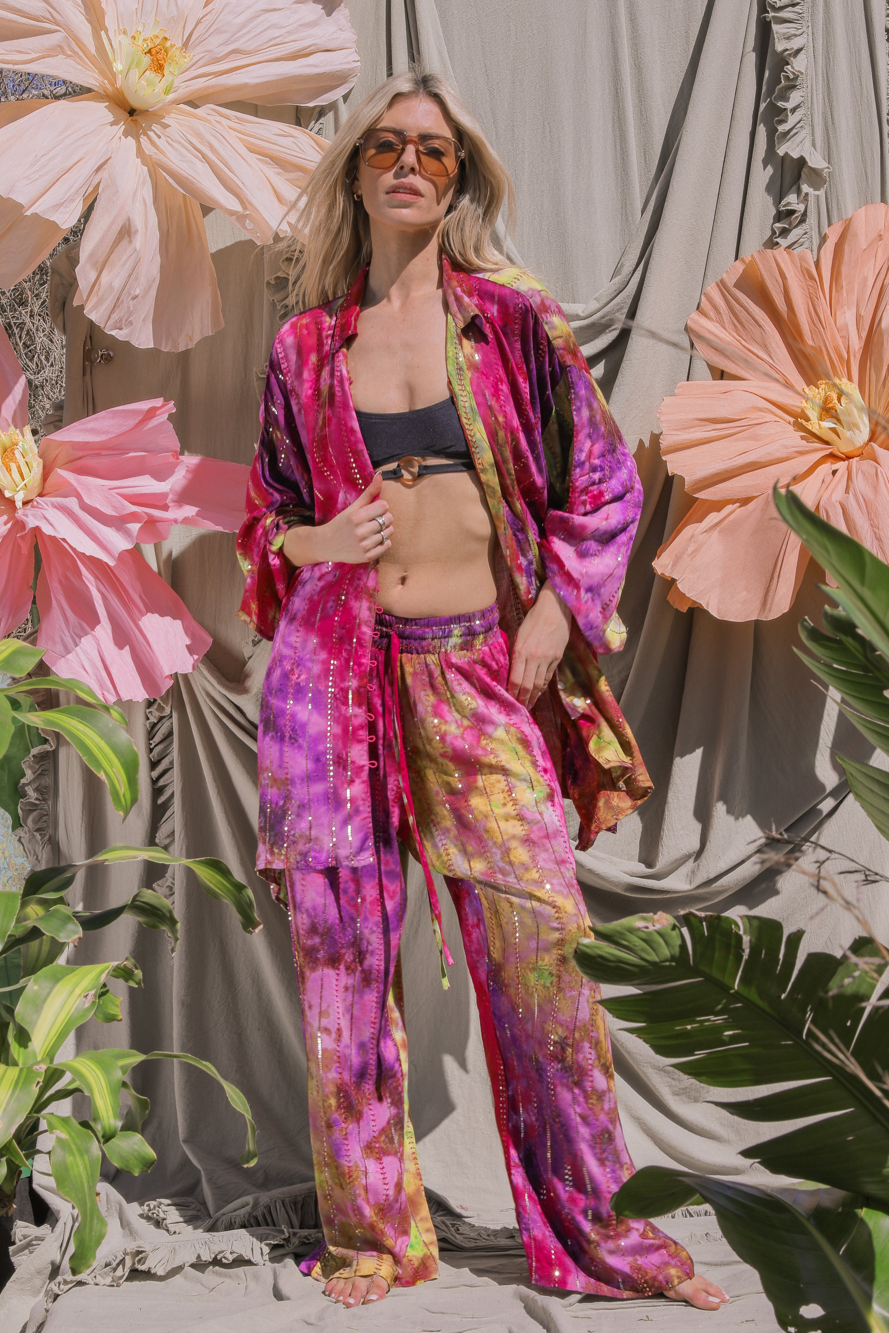 'Bora Bora' LOUNGE SET Trousers - Multi Tiedye