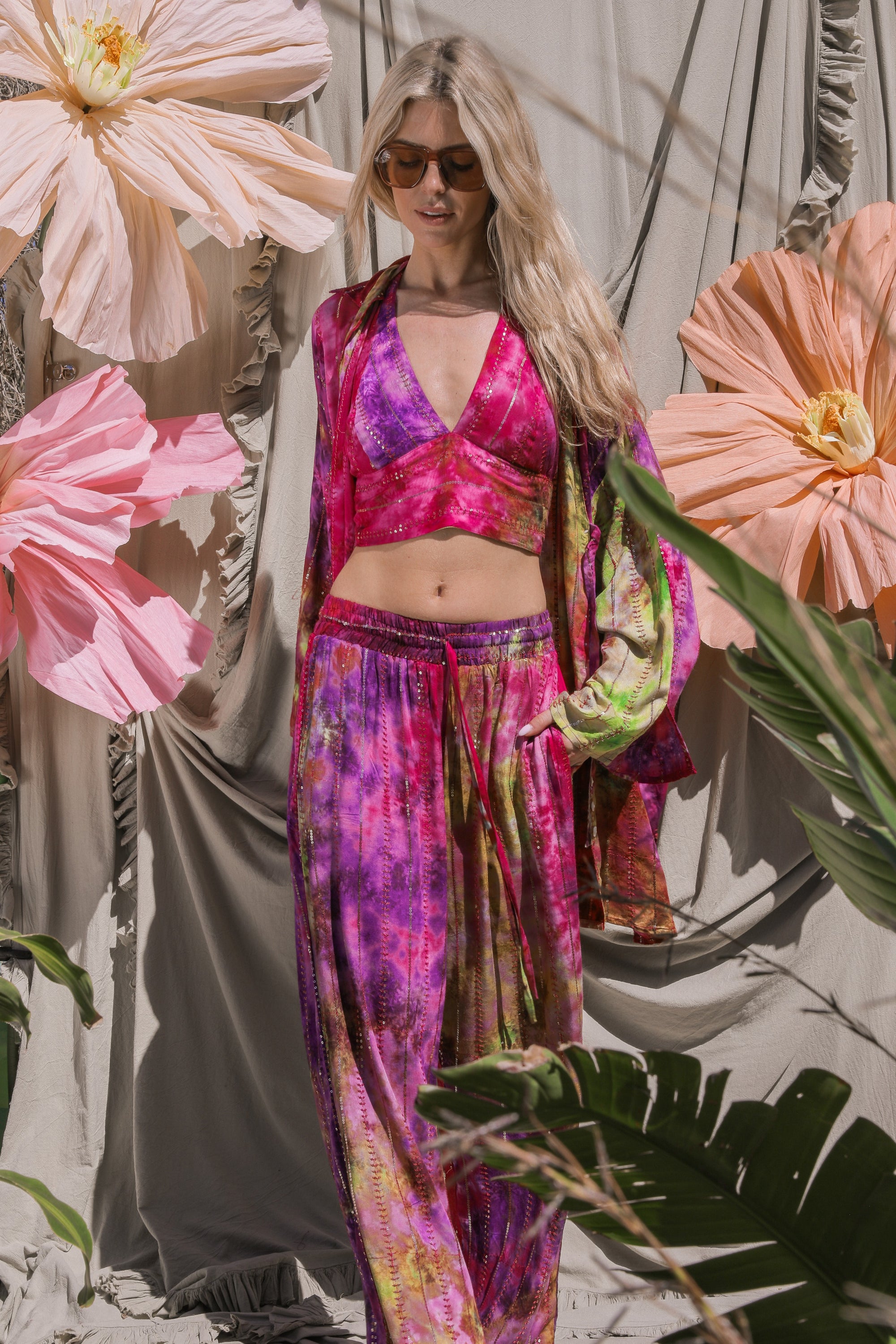 'Bora Bora' LOUNGE SET Trousers - Multi Tiedye