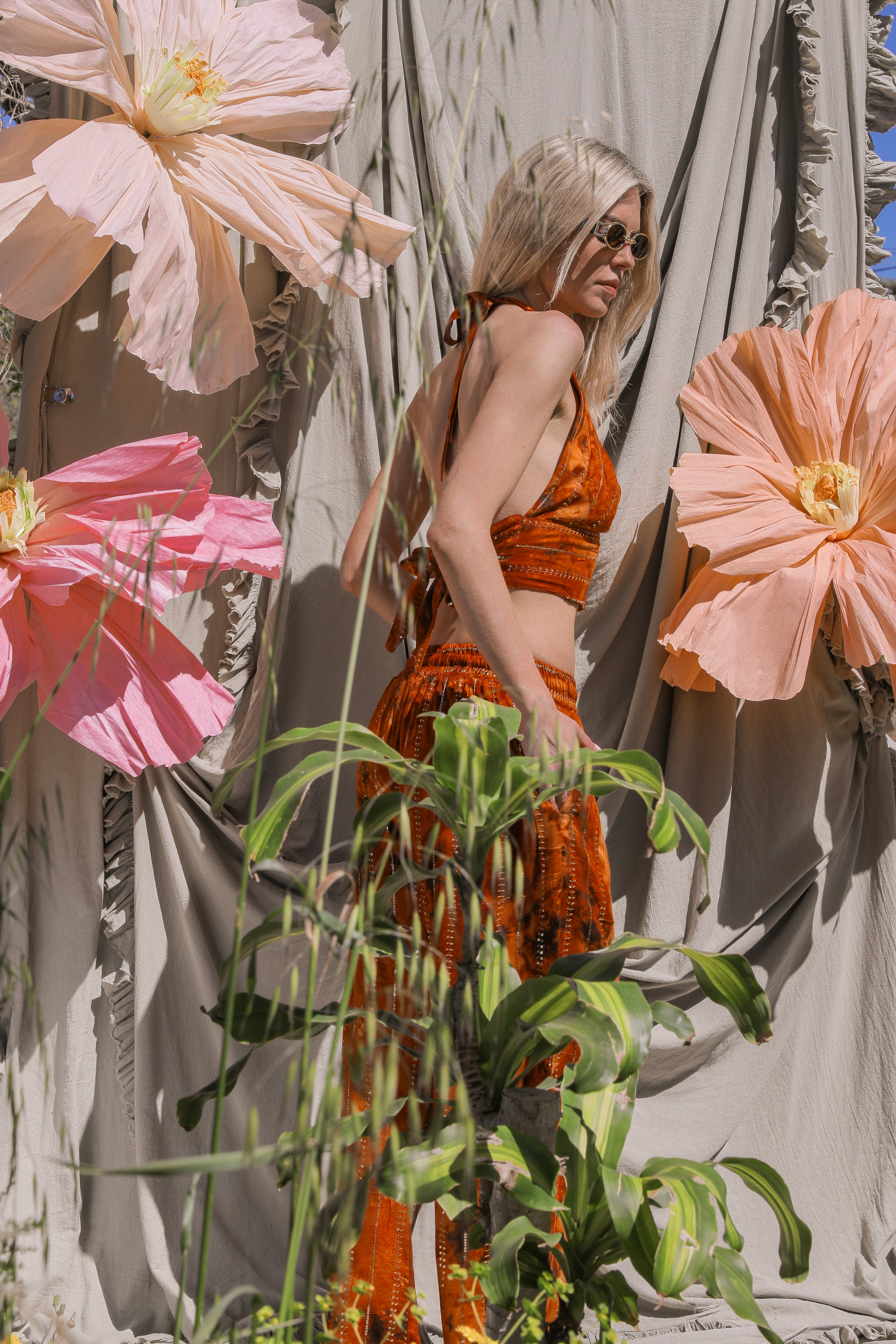 'Sunset Ashram' LOUNGE SET Trousers - Burnt Orange