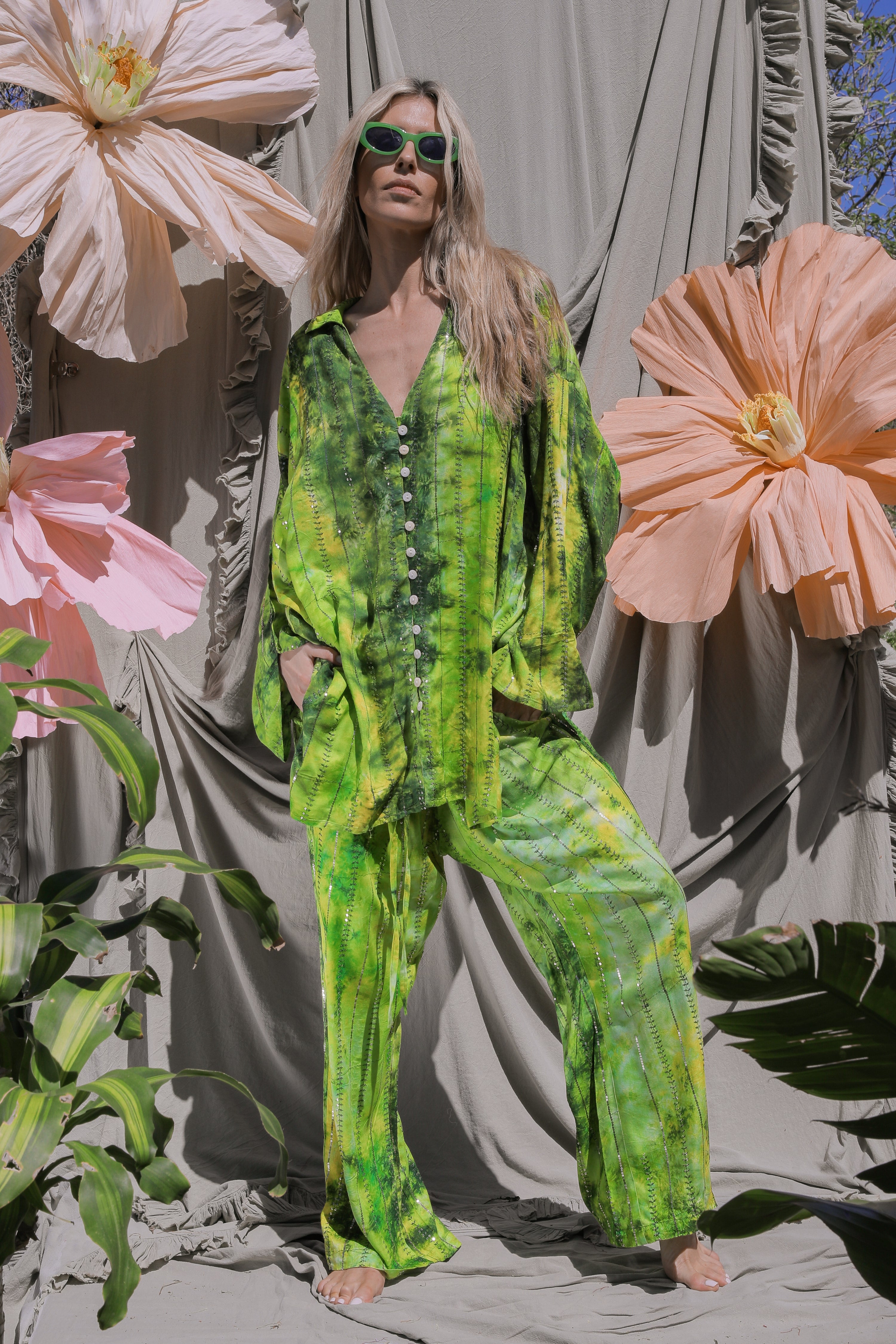 'Eivissa' LOUNGE SET Trousers - Fluro