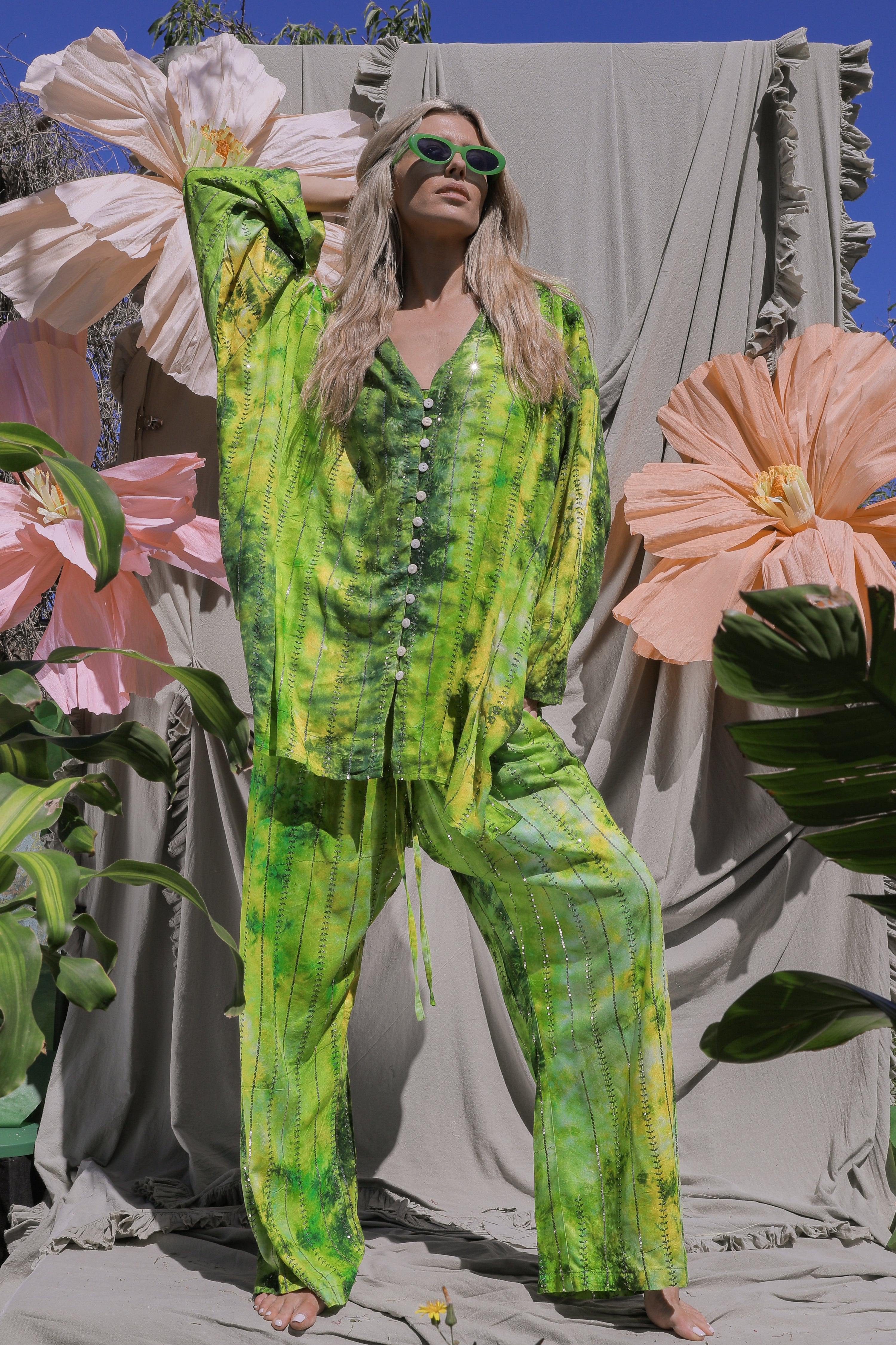 'Eivissa' LOUNGE SET Trousers - Fluro