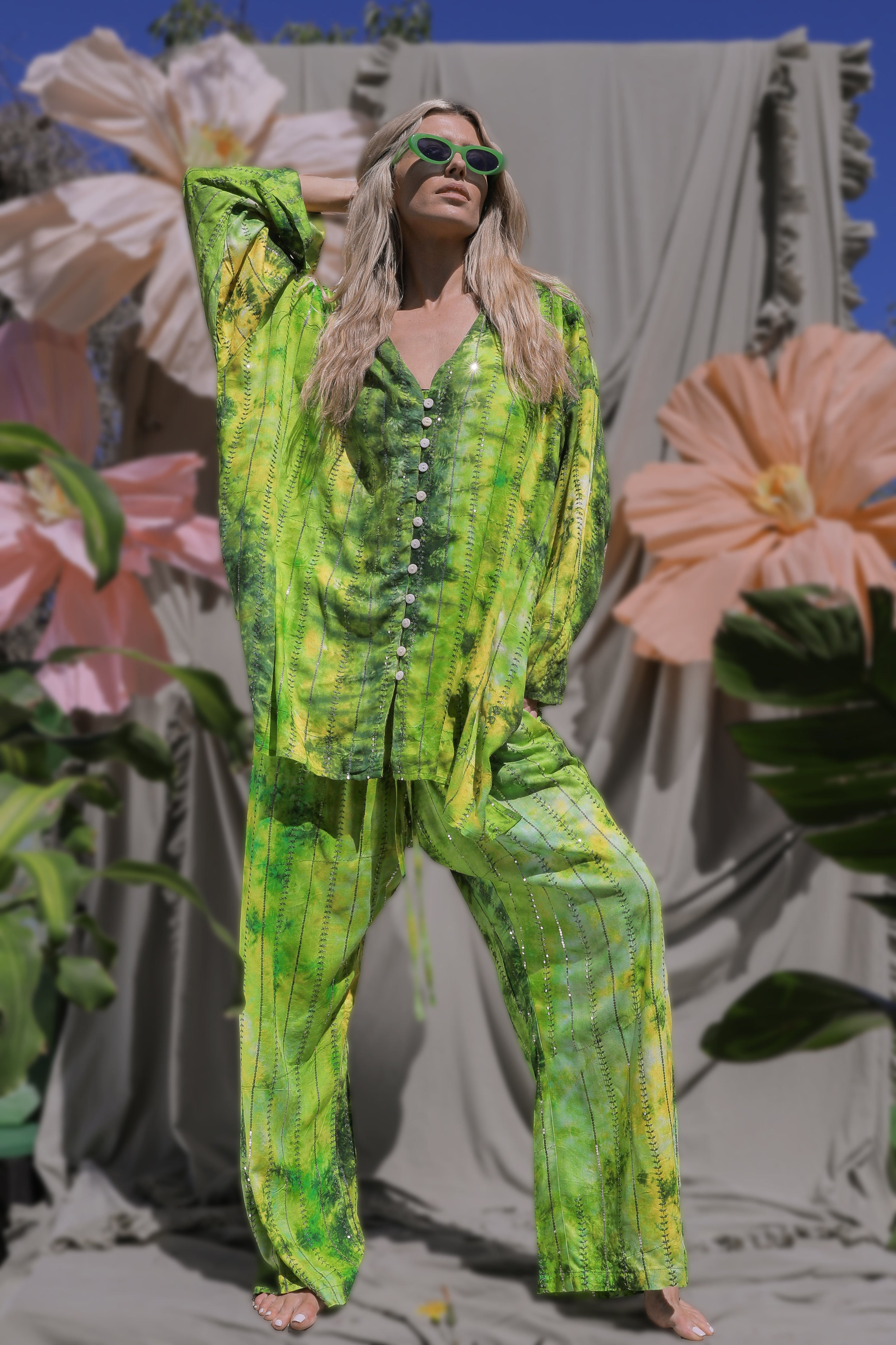 'Eivissa' LOUNGE SET Trousers - Fluro