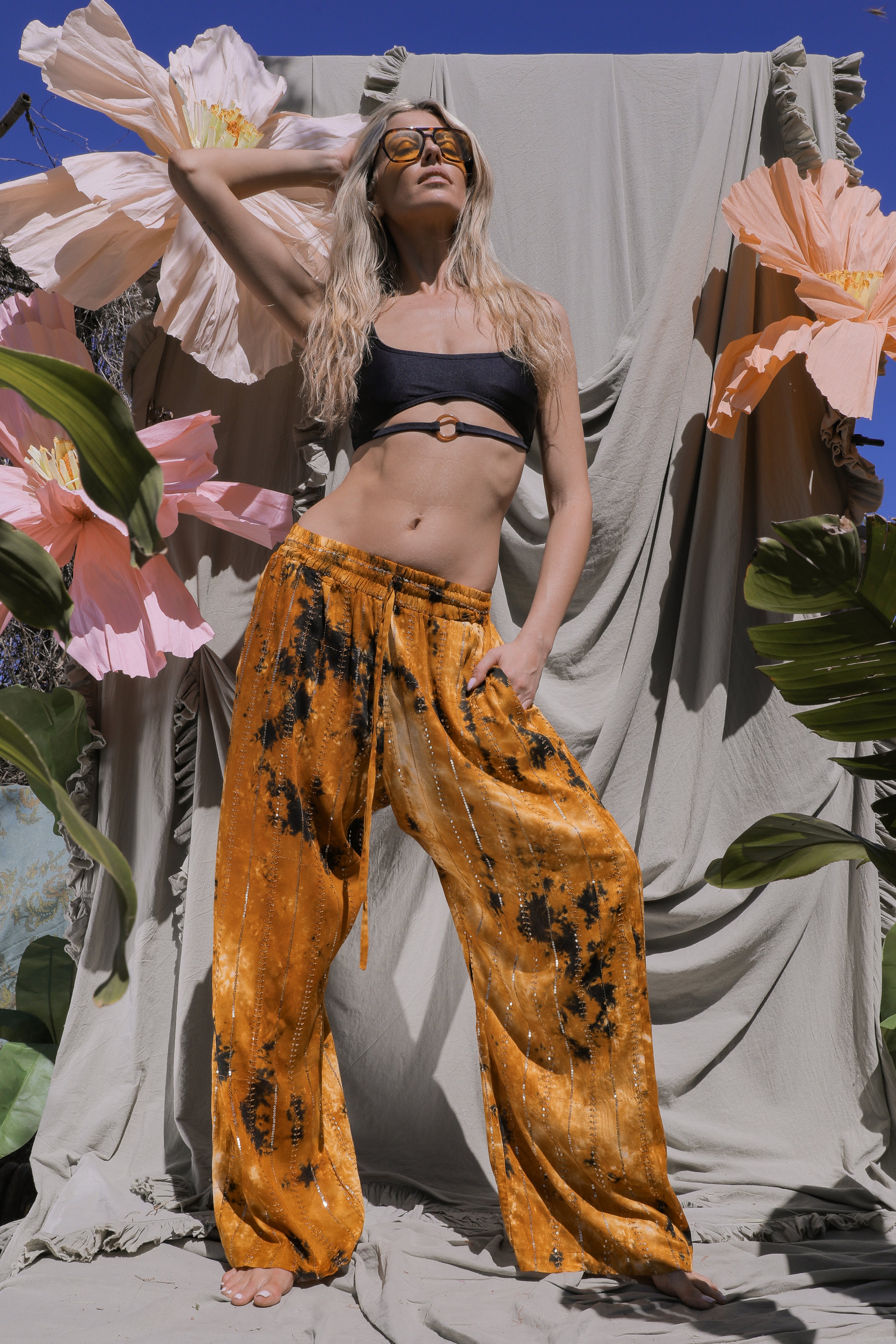 'Benirras' LOUNGE SET Shirt - Orange