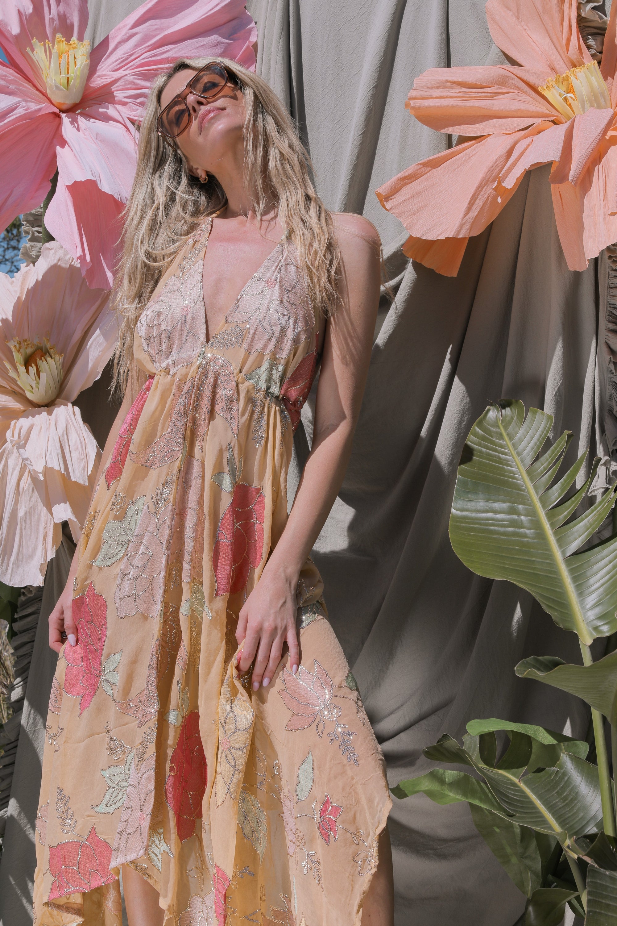 Ariella Halterneck dress - Light Nude