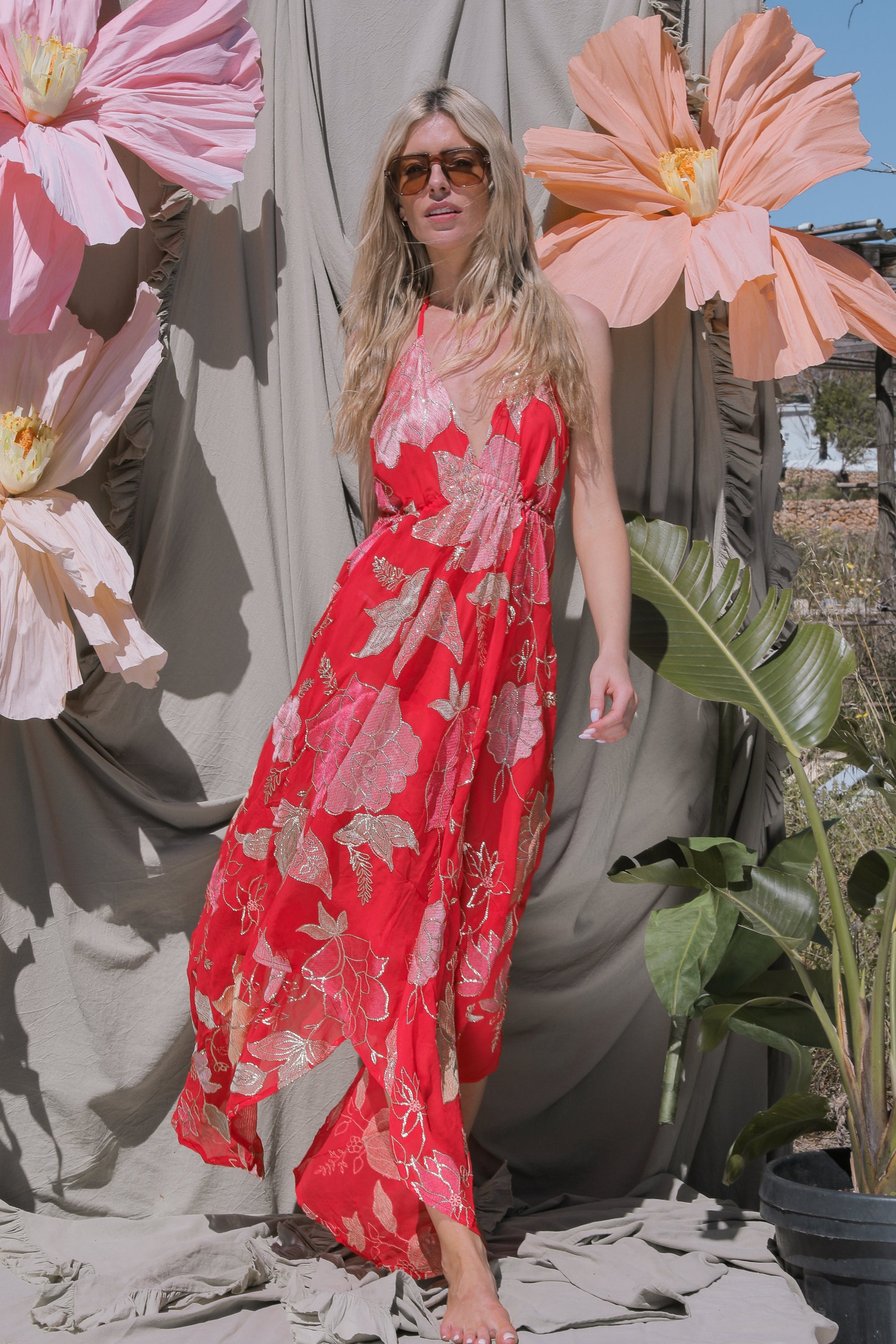 Ariella Halterneck dress - Scarlet
