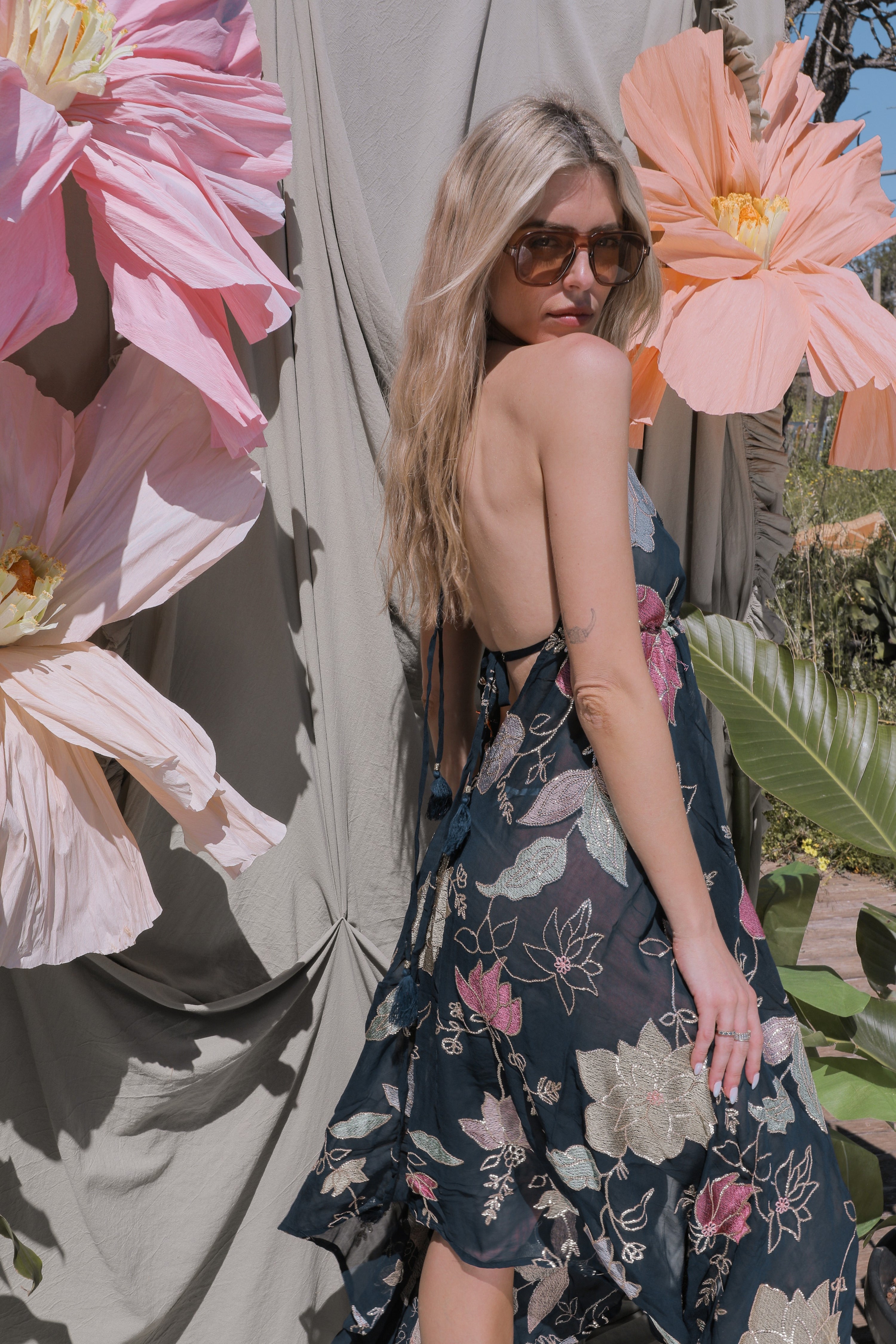 Ariella Halterneck dress - Navy