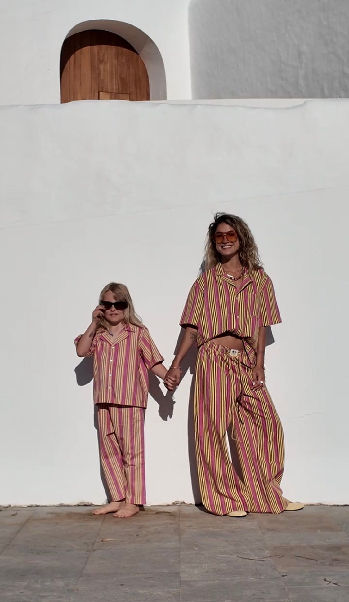 Kids Deckchair PJ set - Yellow and Pink