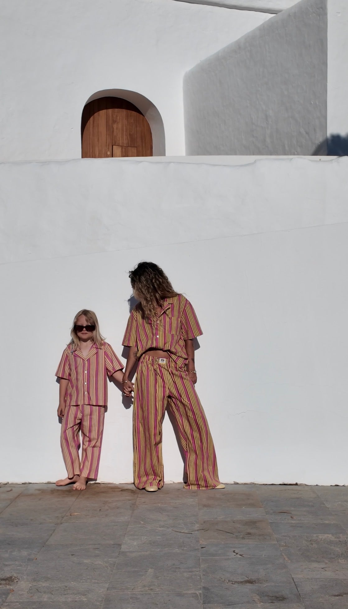 Kids Deckchair PJ set - Yellow and Pink