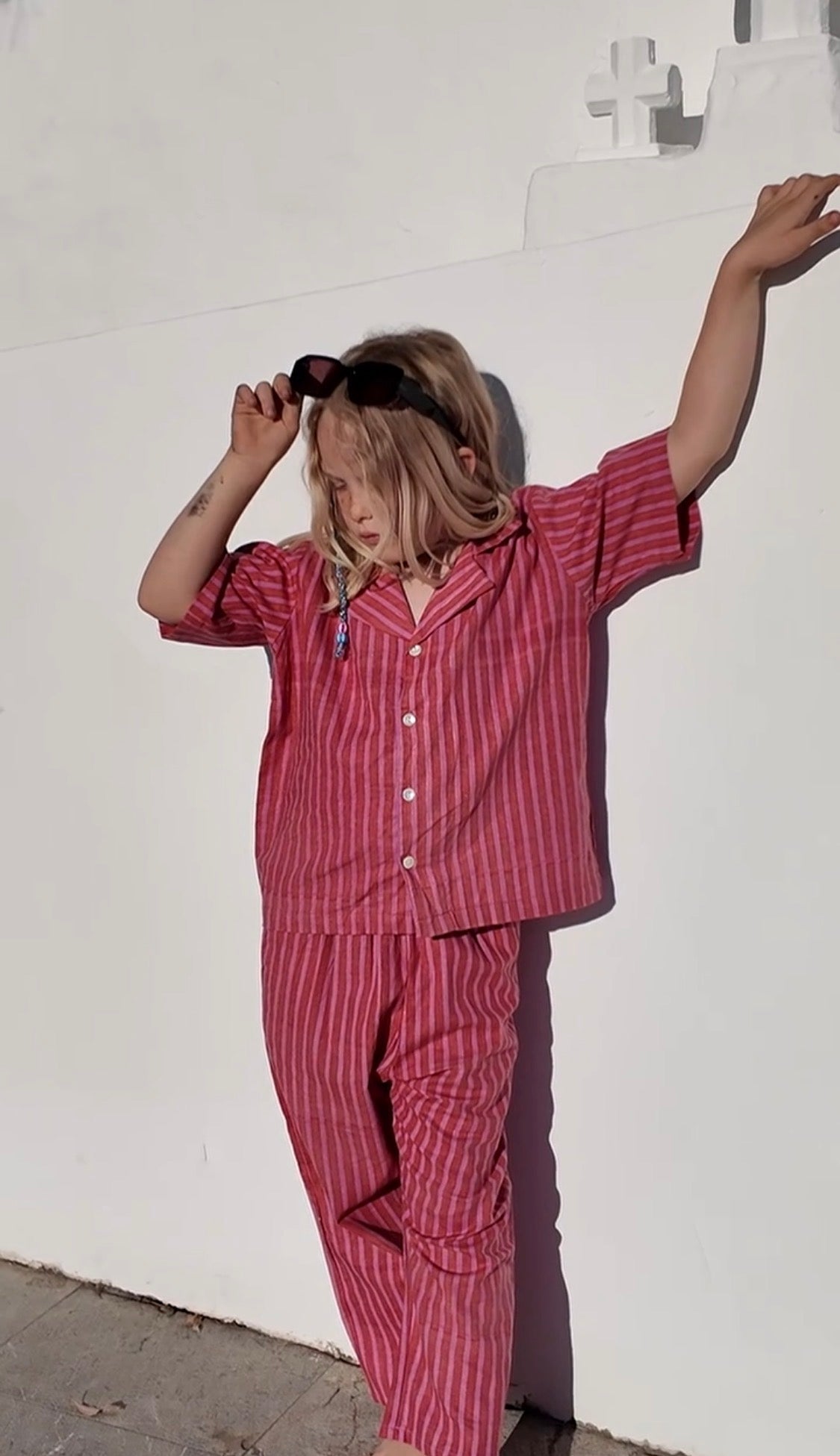 Kids Deckchair PJ set - Pink