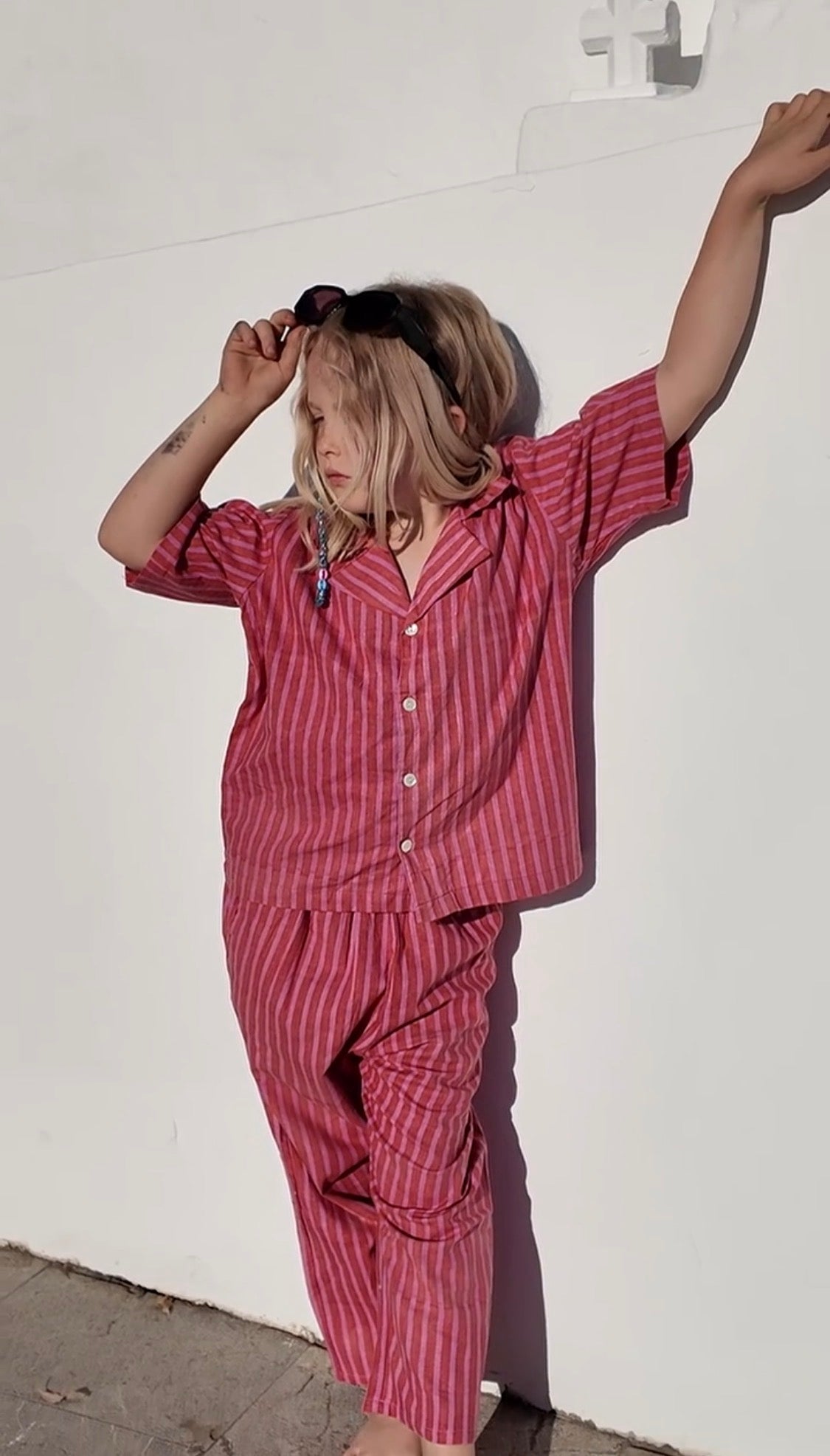 Kids Deckchair PJ set - Pink