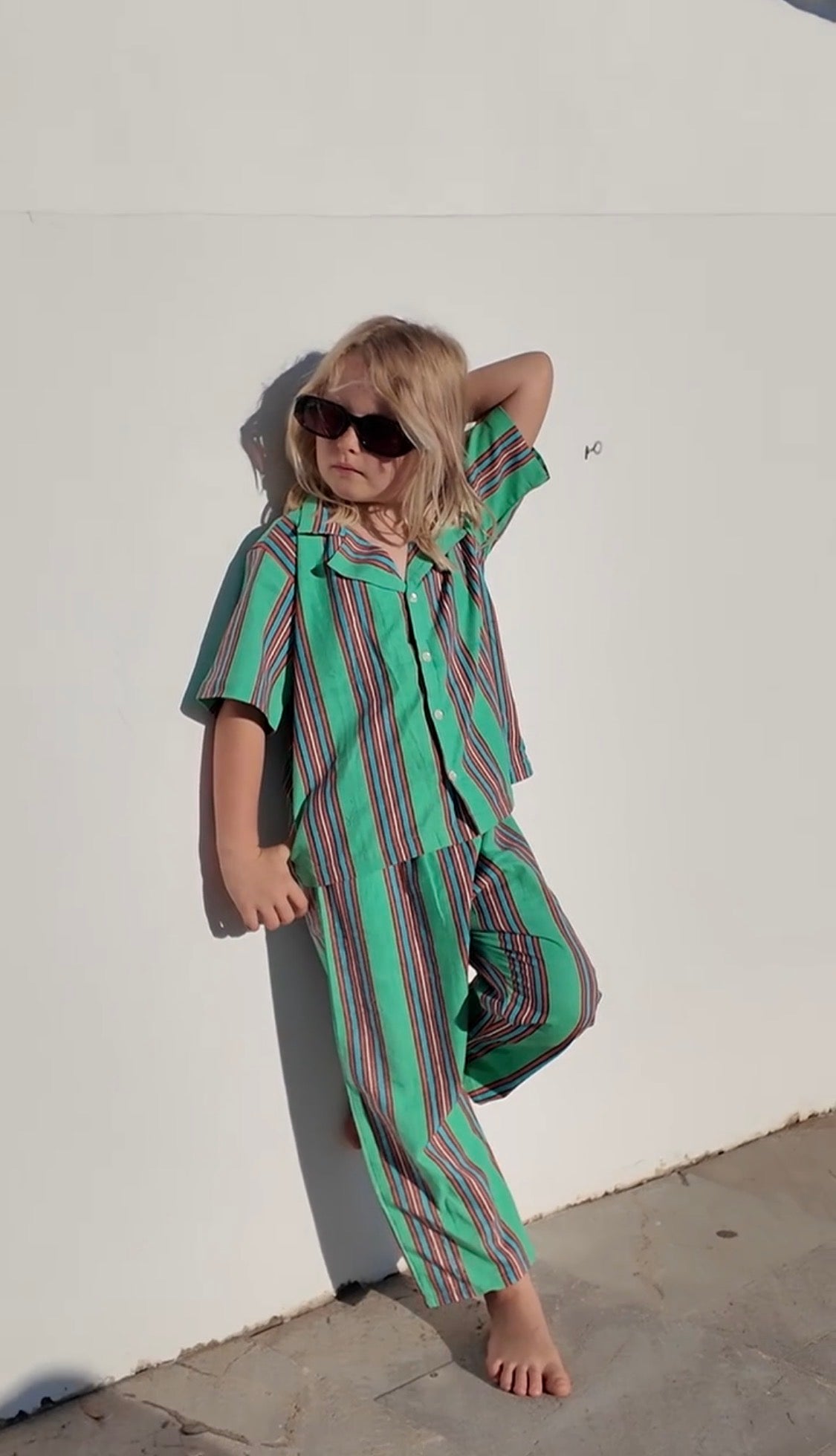 Kids Deckchair PJ set- Teal