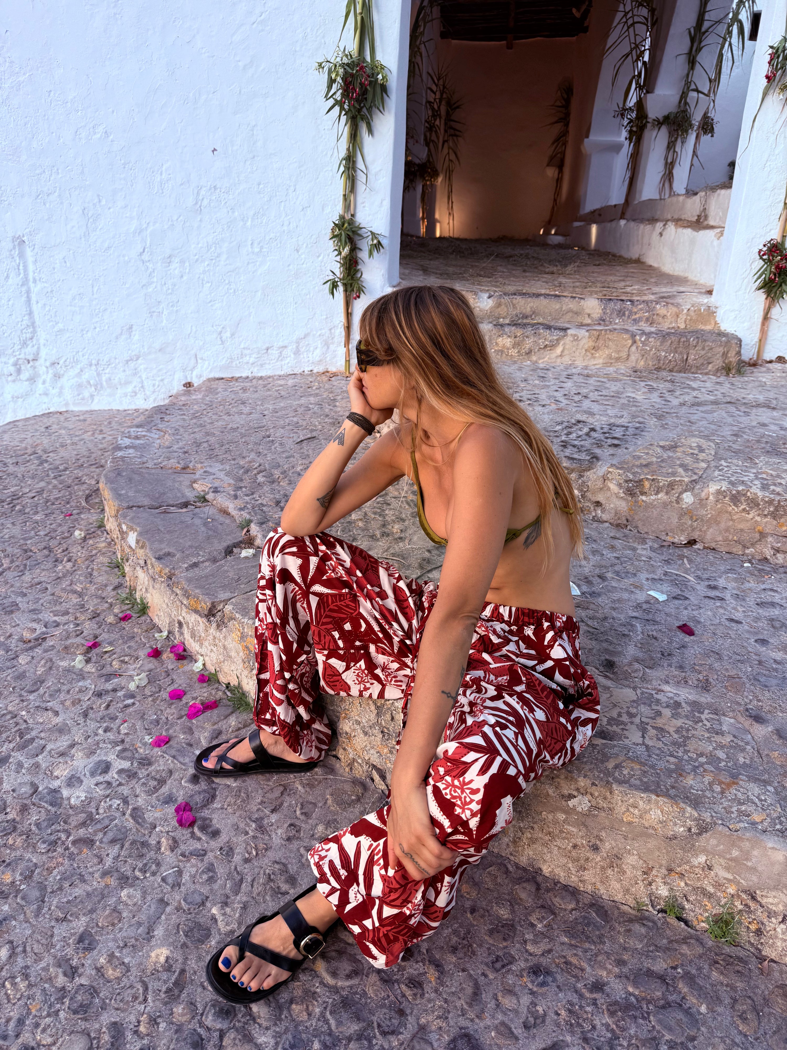 Balloon pant - Rust tropical