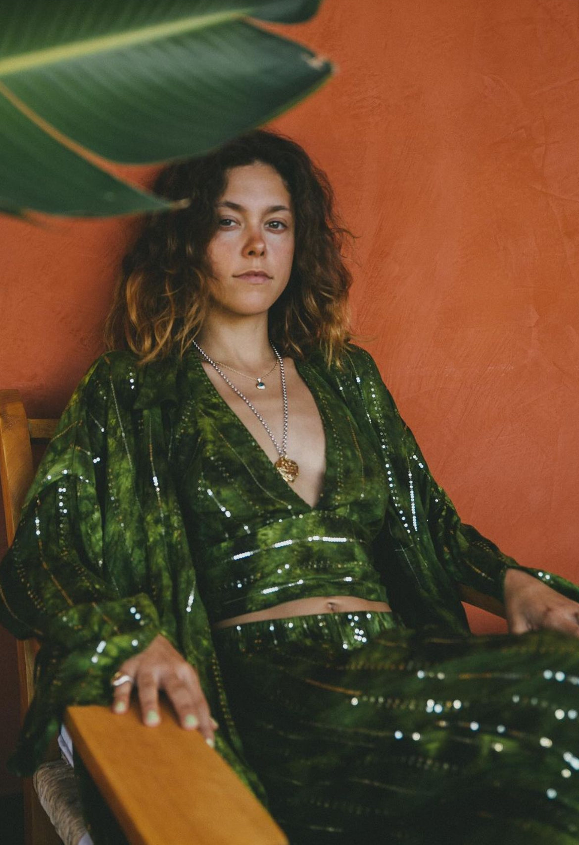 'Es Vedra' LOUNGE SET Trousers - Green