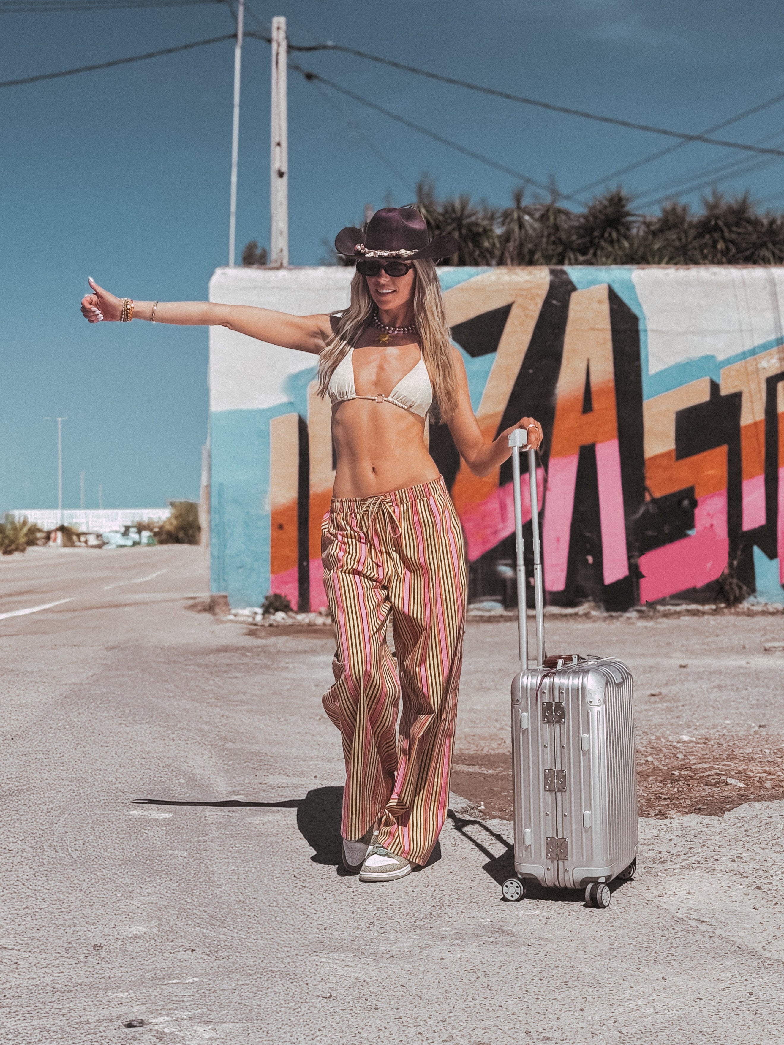 Cabana Stripe Pants - Yellow and Pink