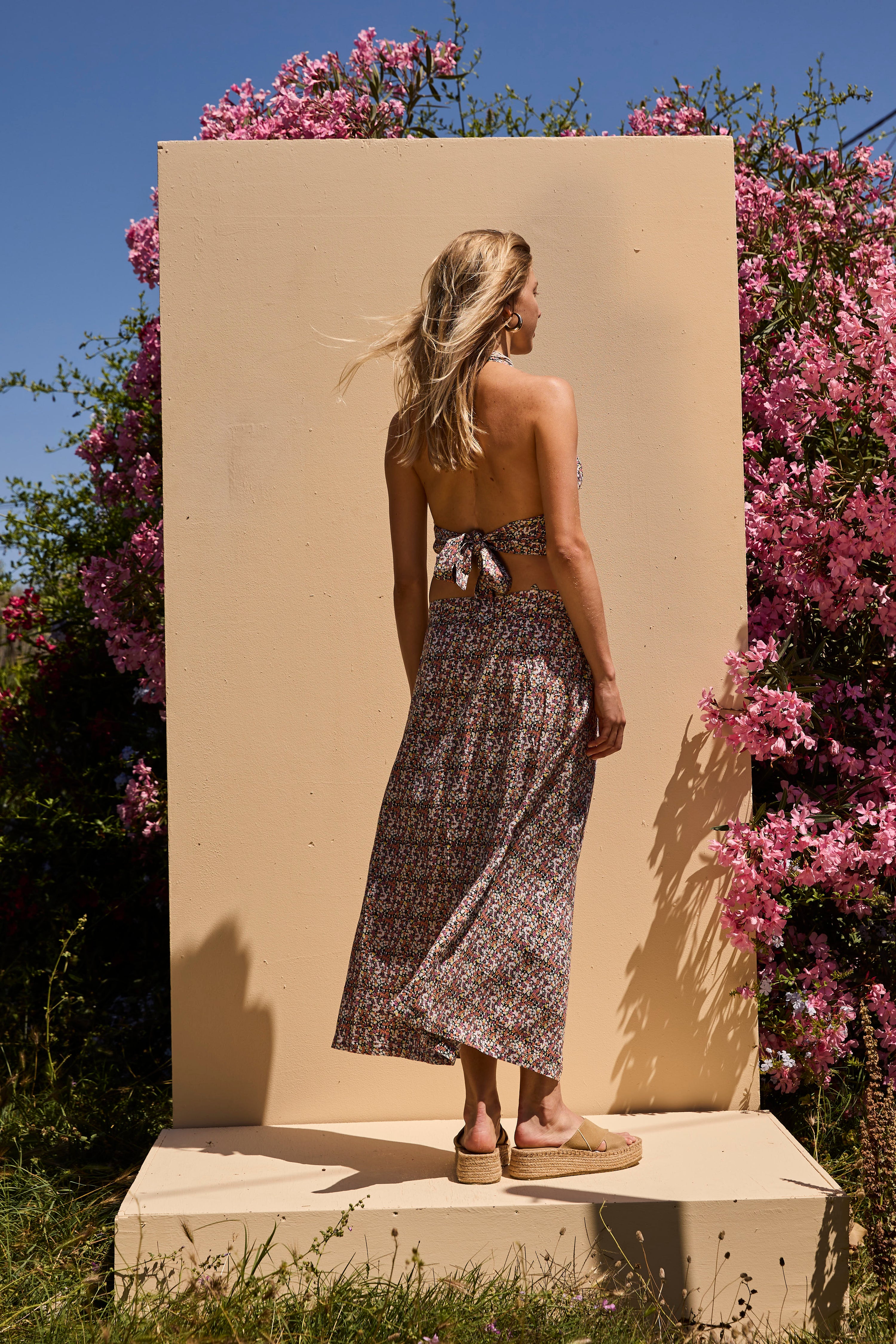 Wrap Skirt long mixed floral
