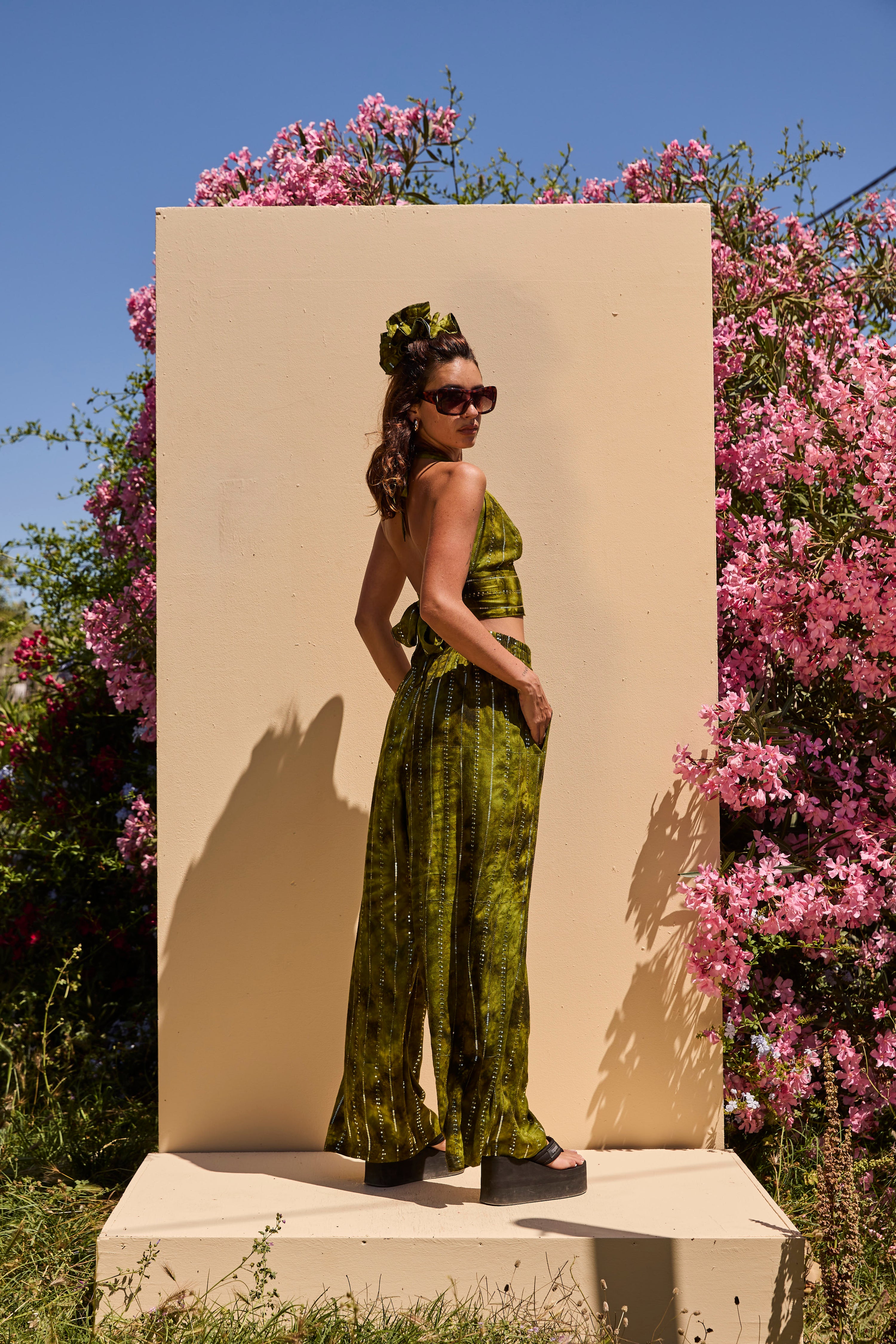 'Es Vedra' LOUNGE SET Trousers - Green