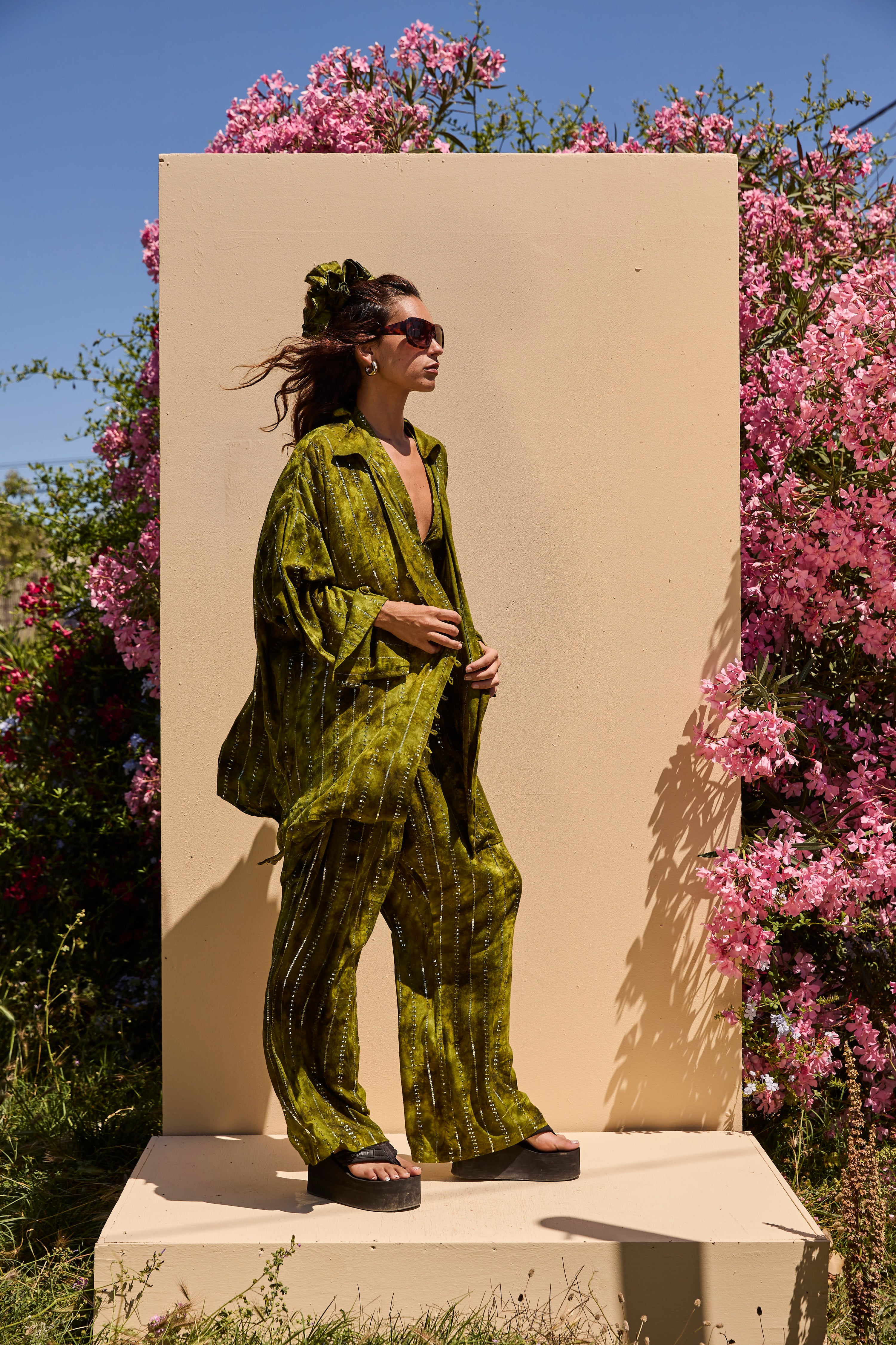 'Es Vedra'  LOUNGE SET Shirt - Green