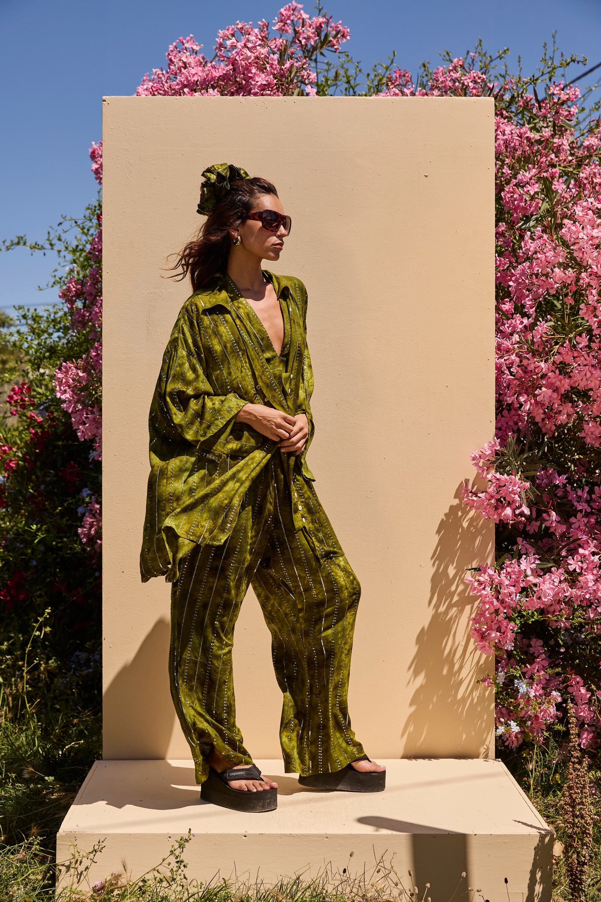 'Es Vedra'  LOUNGE SET Shirt - Green