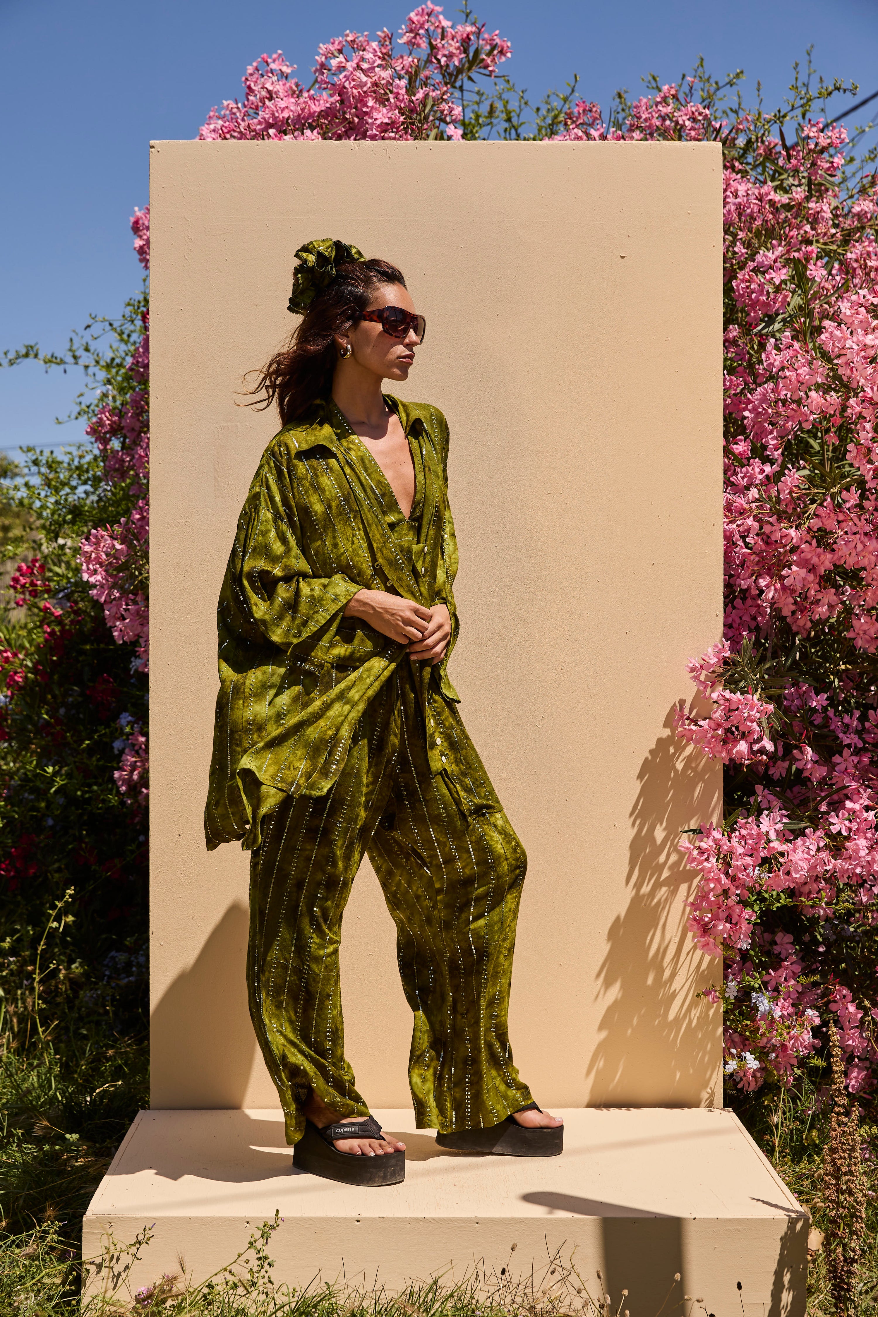 'Es Vedra' LOUNGE SET Trousers - Green