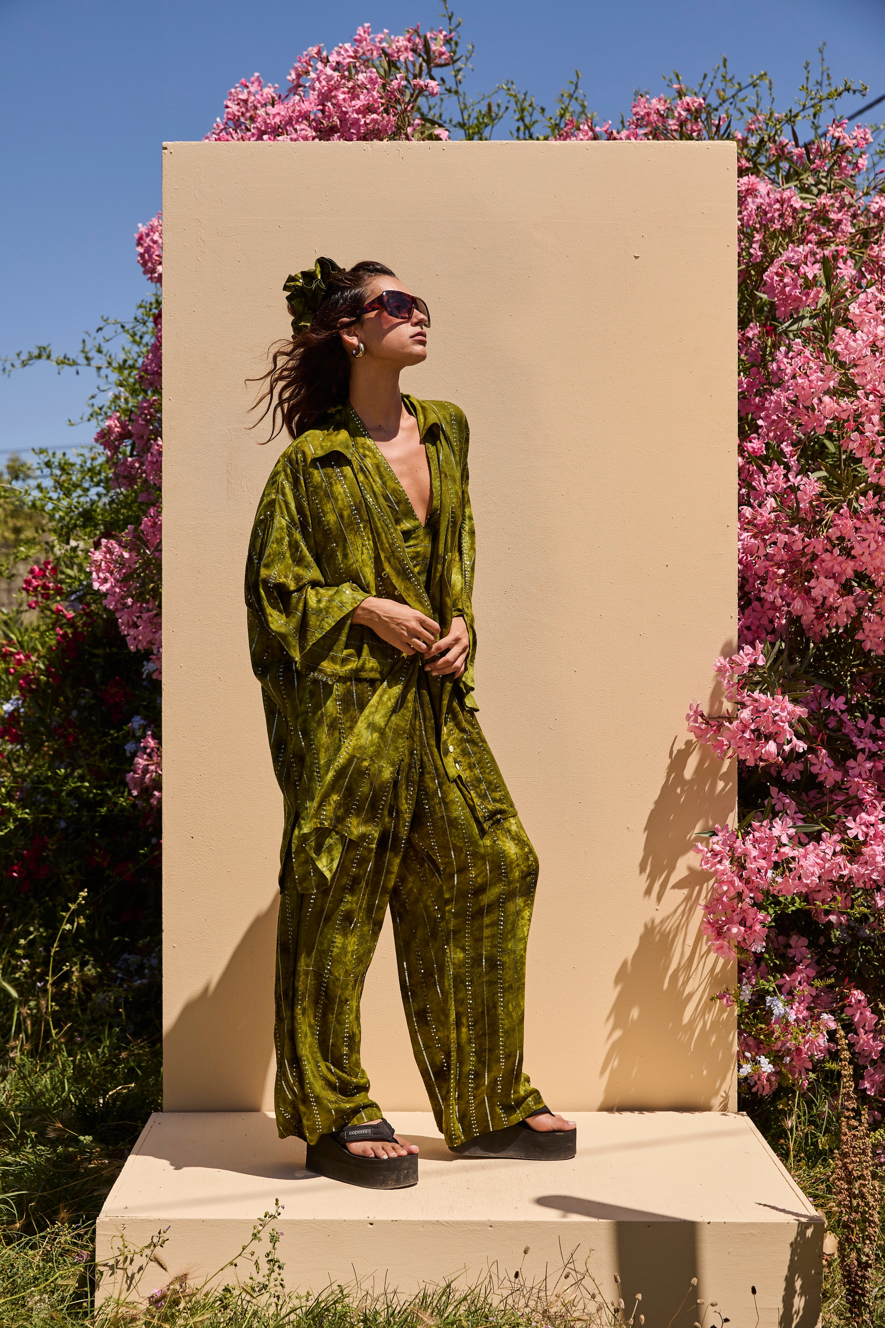 'Es Vedra'  LOUNGE SET Shirt - Green