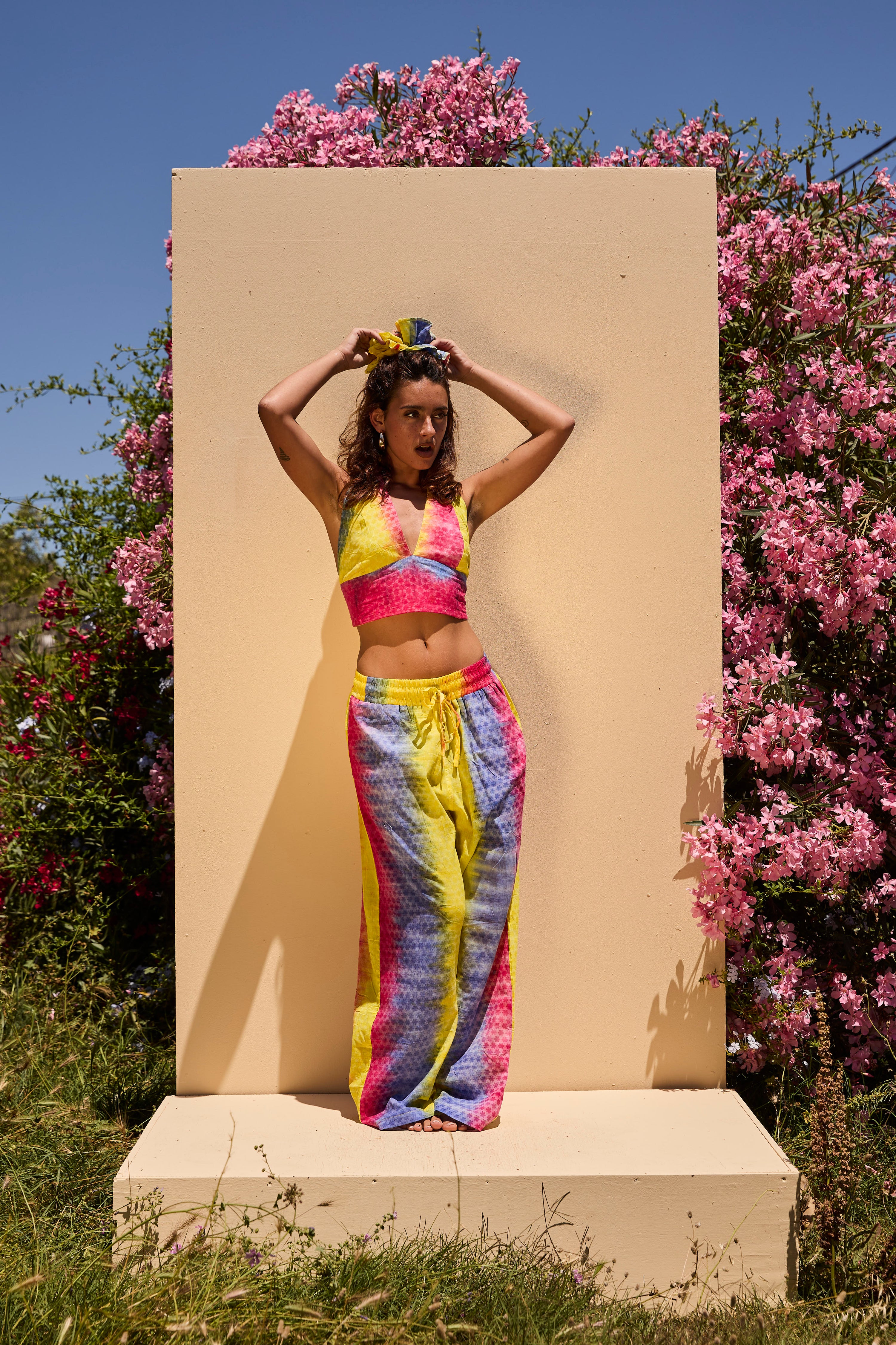 LOUNGE SET Trousers - Bright Yellow tiedye