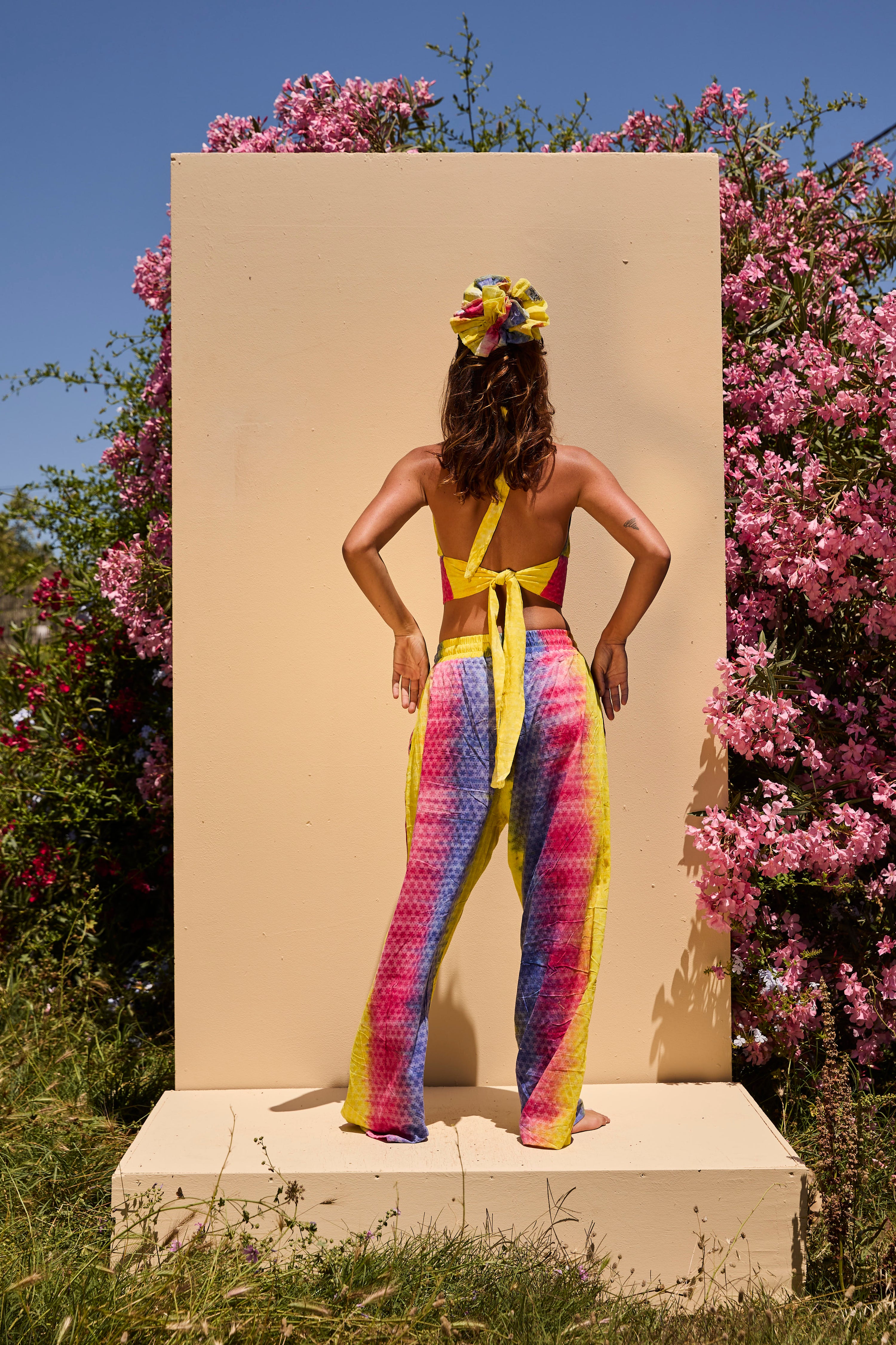 LOUNGE SET Trousers - Bright Yellow tiedye
