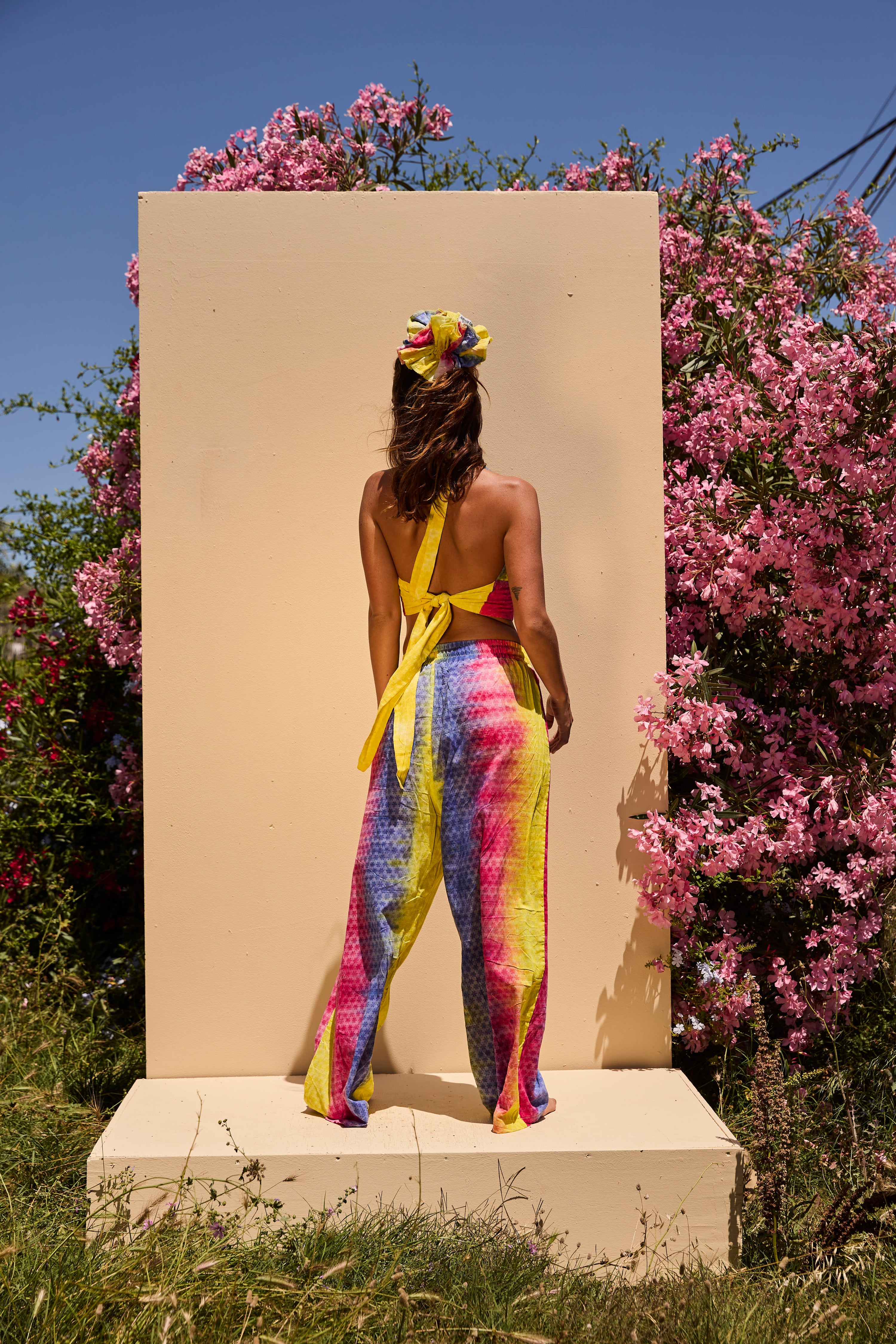 LOUNGE SET Trousers - Bright Yellow tiedye