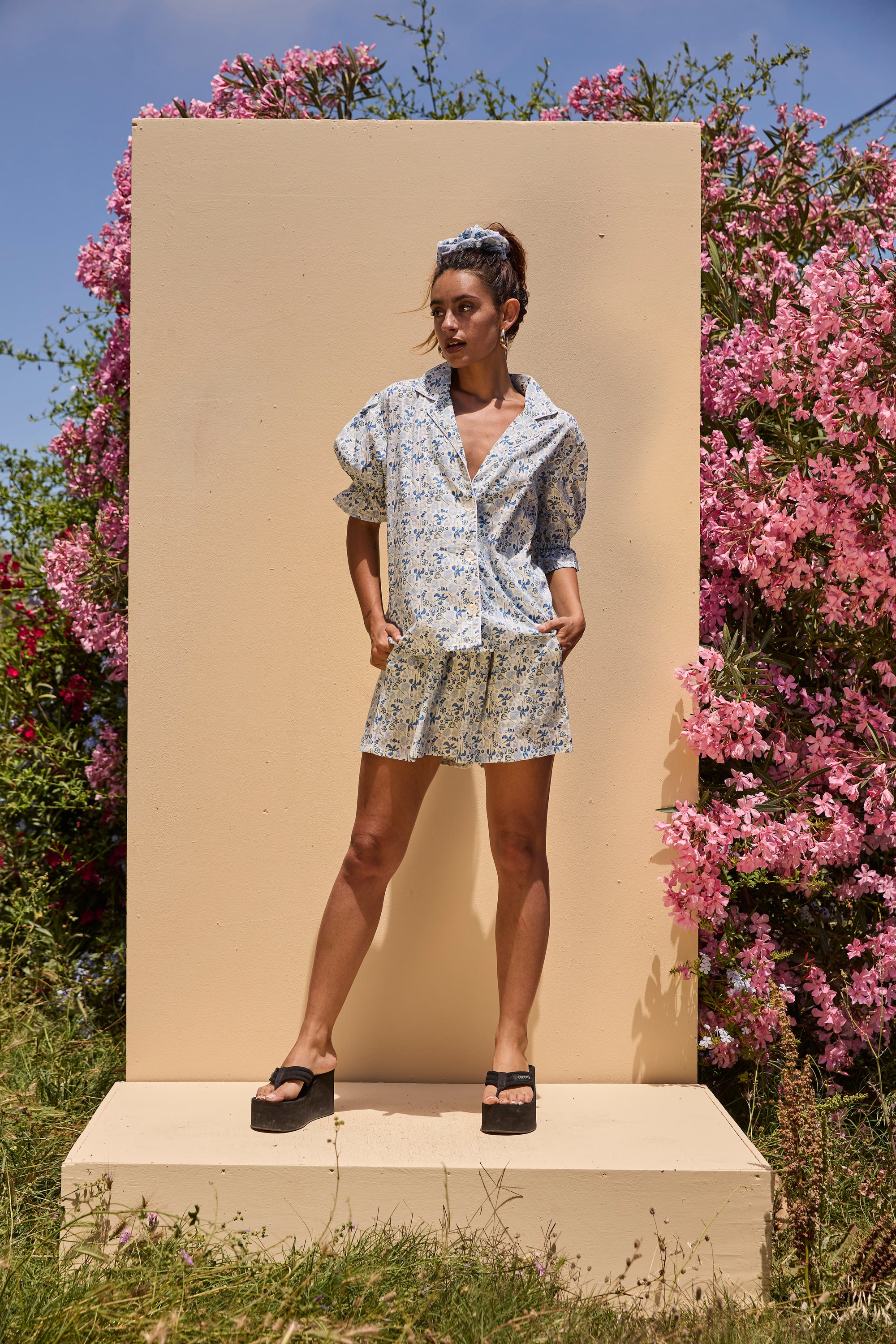 DOLI Pyjamas White Blue flower