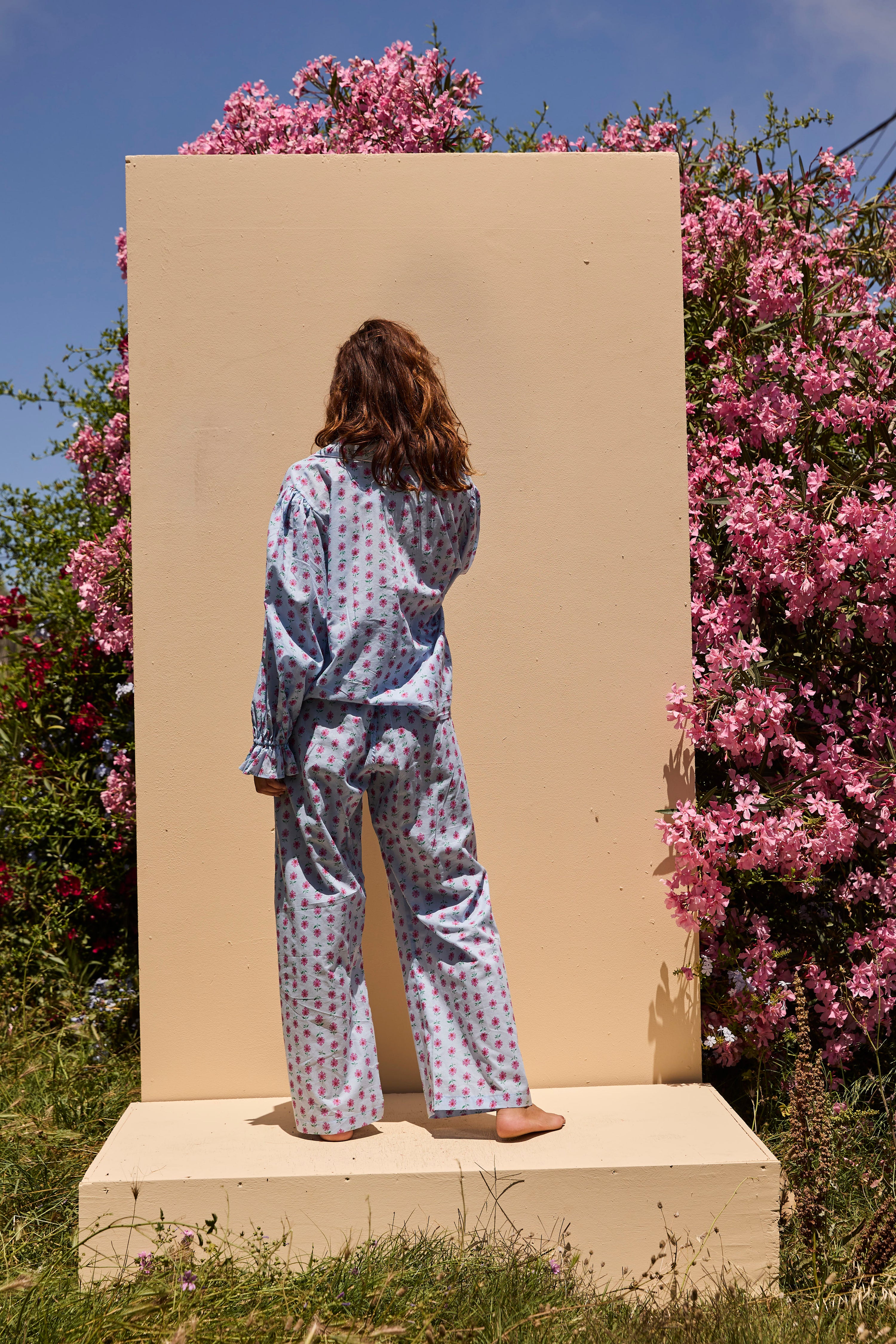 Long Sleeve set - Blue flower
