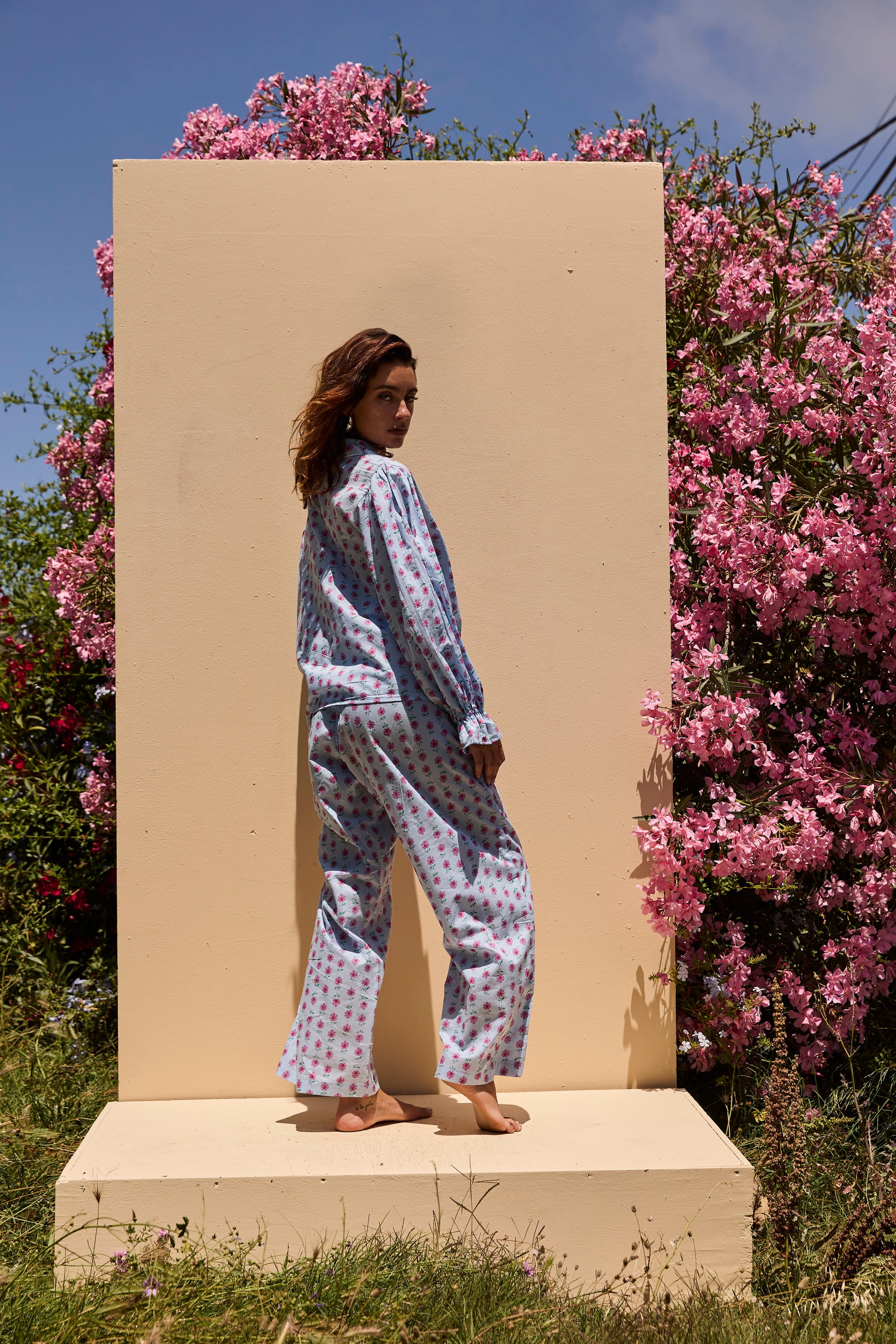 Long Sleeve set - Blue flower