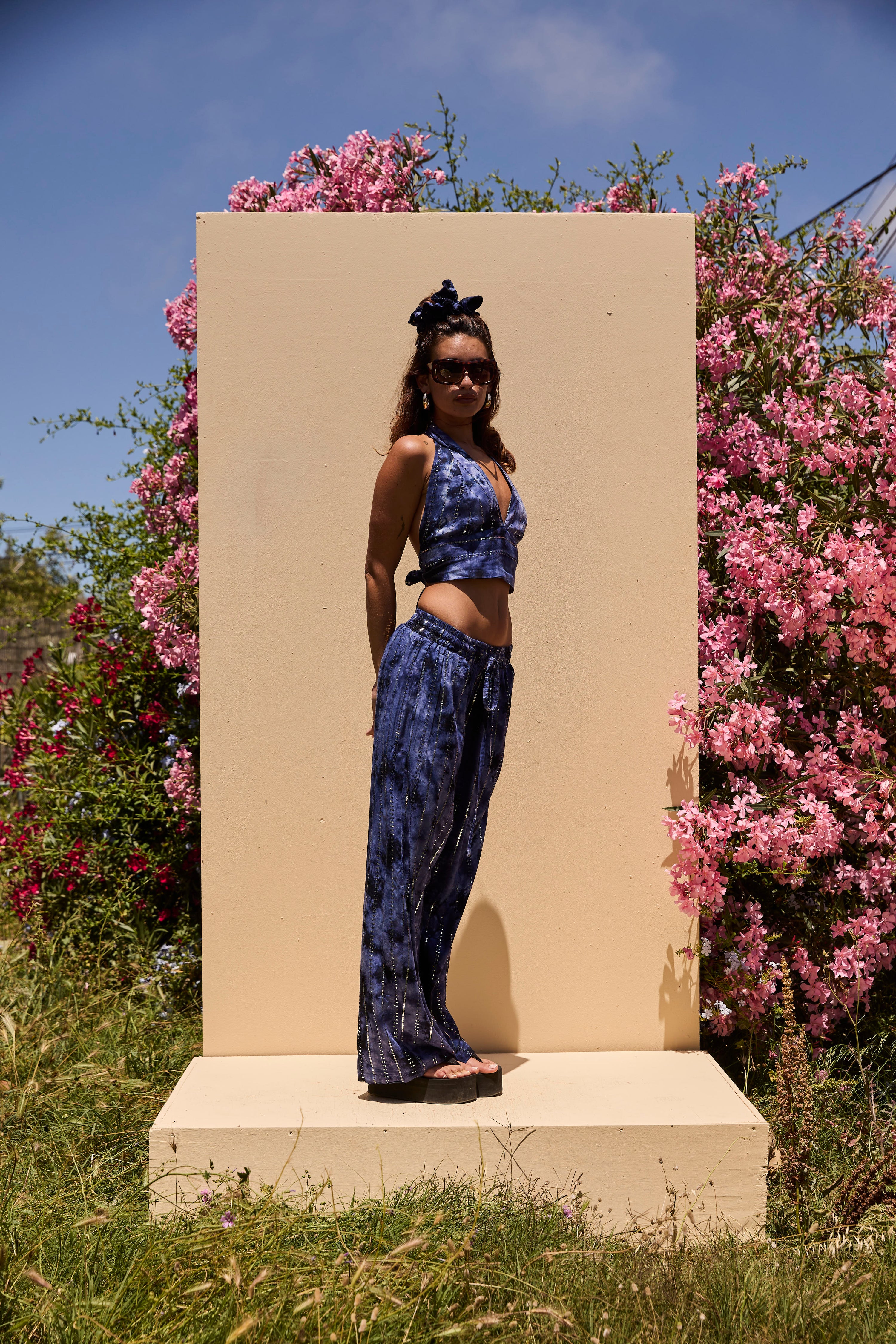 'Atlantis' LOUNGE SET Crop Top - Midnight Blue
