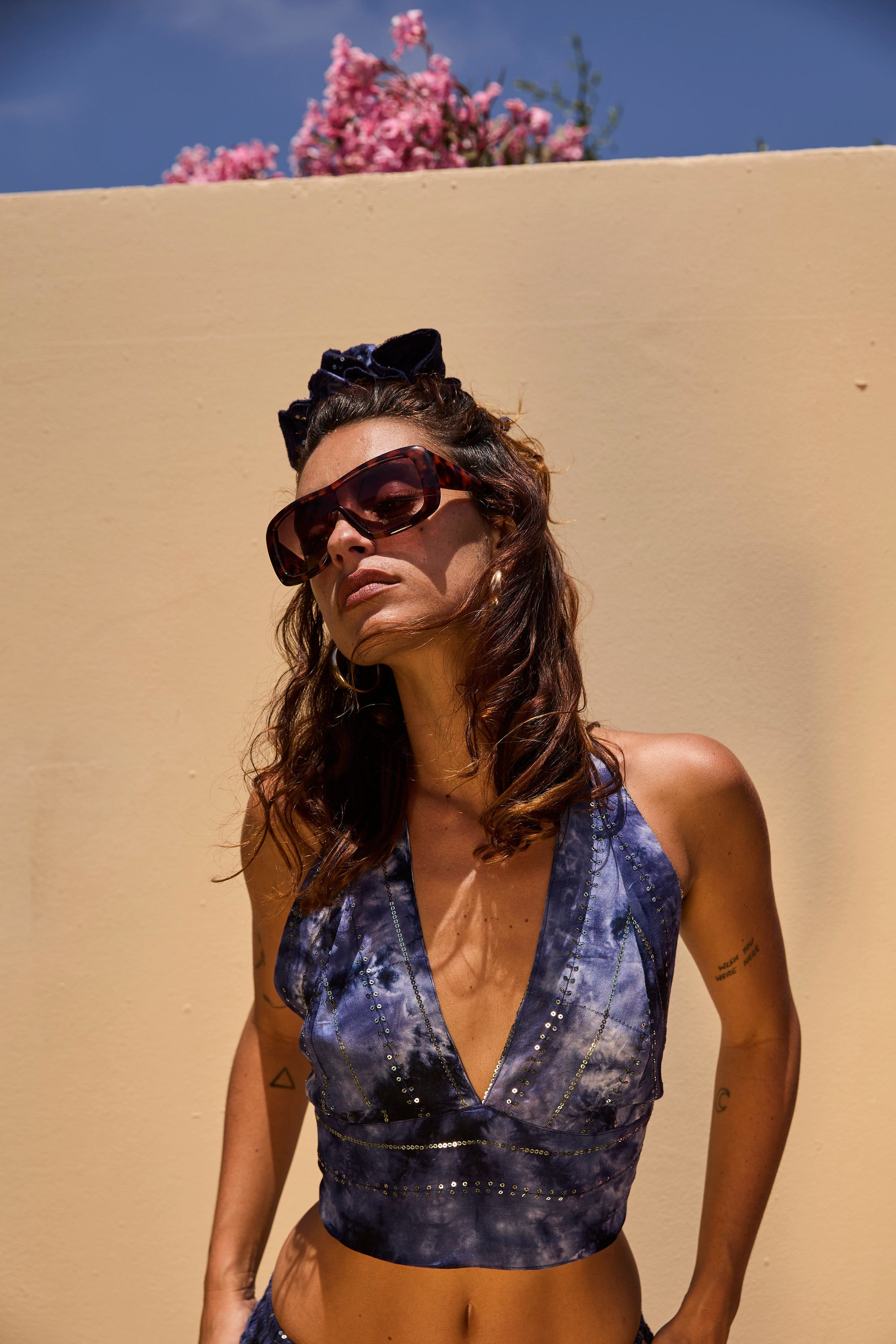 'Atlantis' LOUNGE SET Crop Top - Midnight Blue