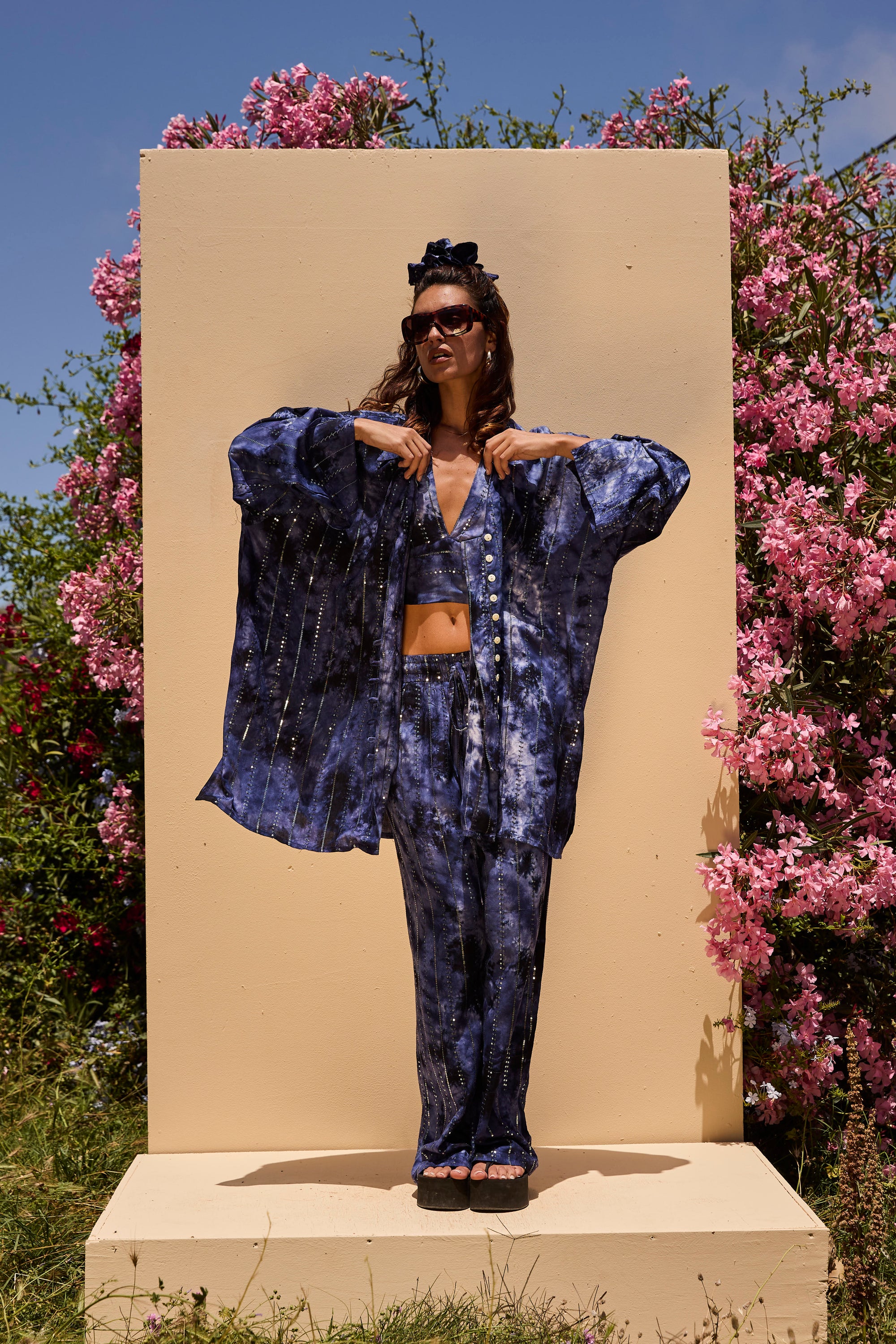'Atlantis' LOUNGE SET Shirt - Midnight Blue