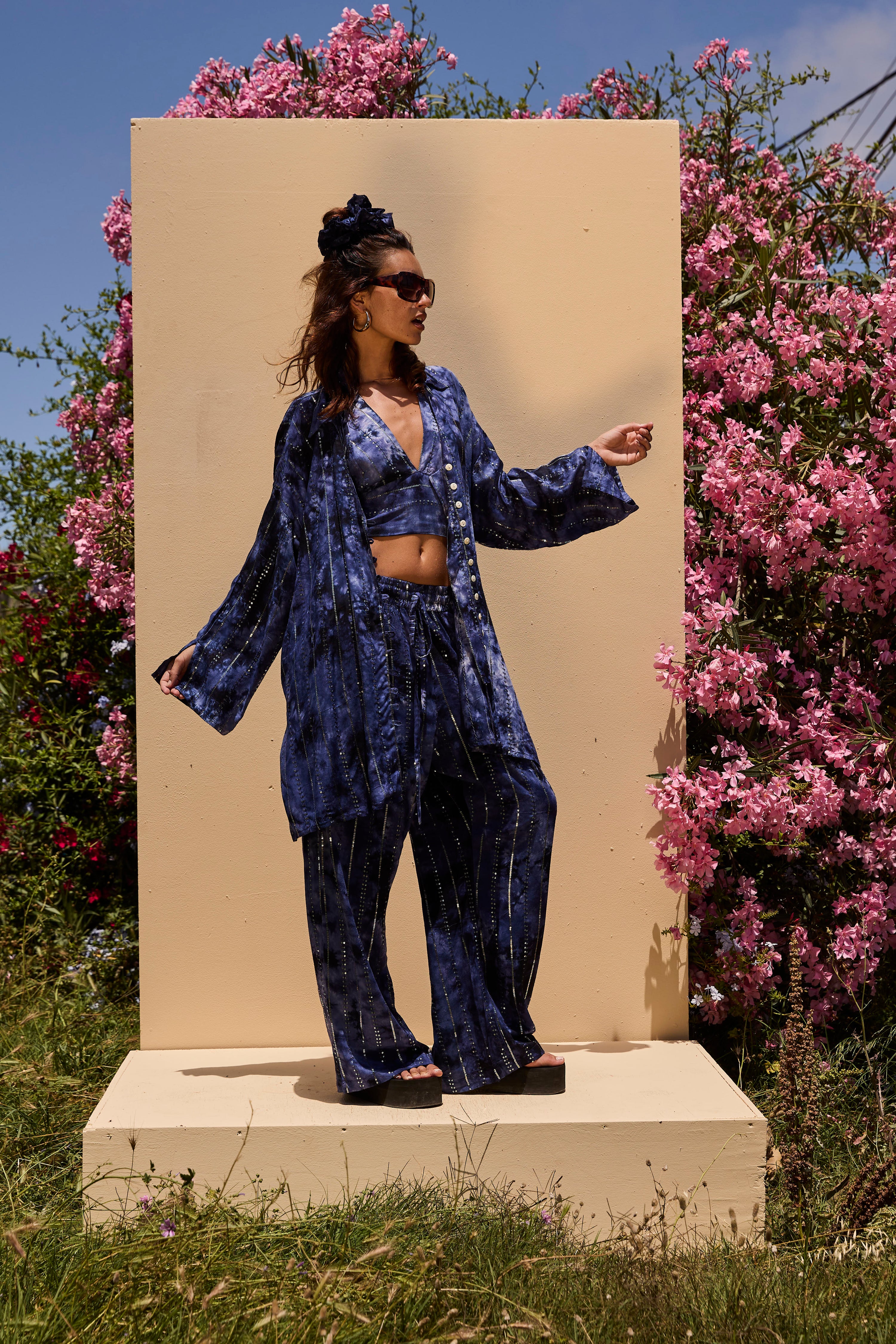 'Atlantis' LOUNGE SET Shirt - Midnight Blue