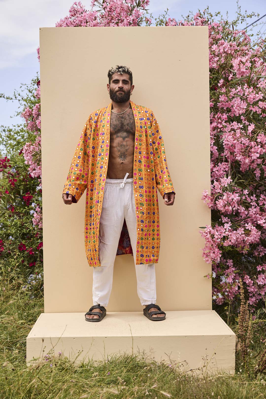 Sonny Long Open Jacket In Yellow