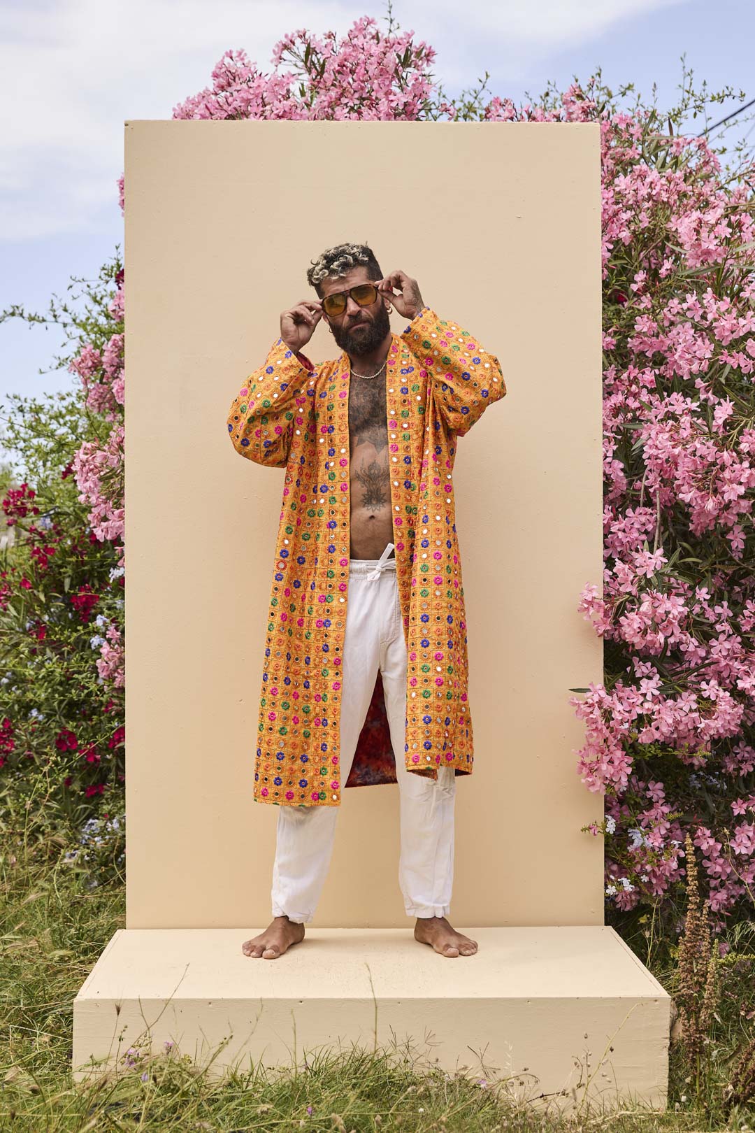 Sonny Long Open Jacket In Yellow