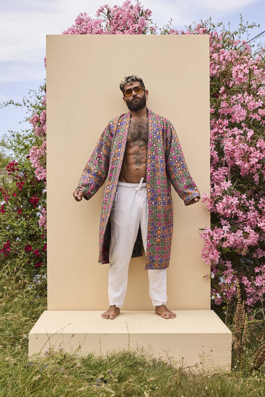 Sonny Long Open Jacket In Grey