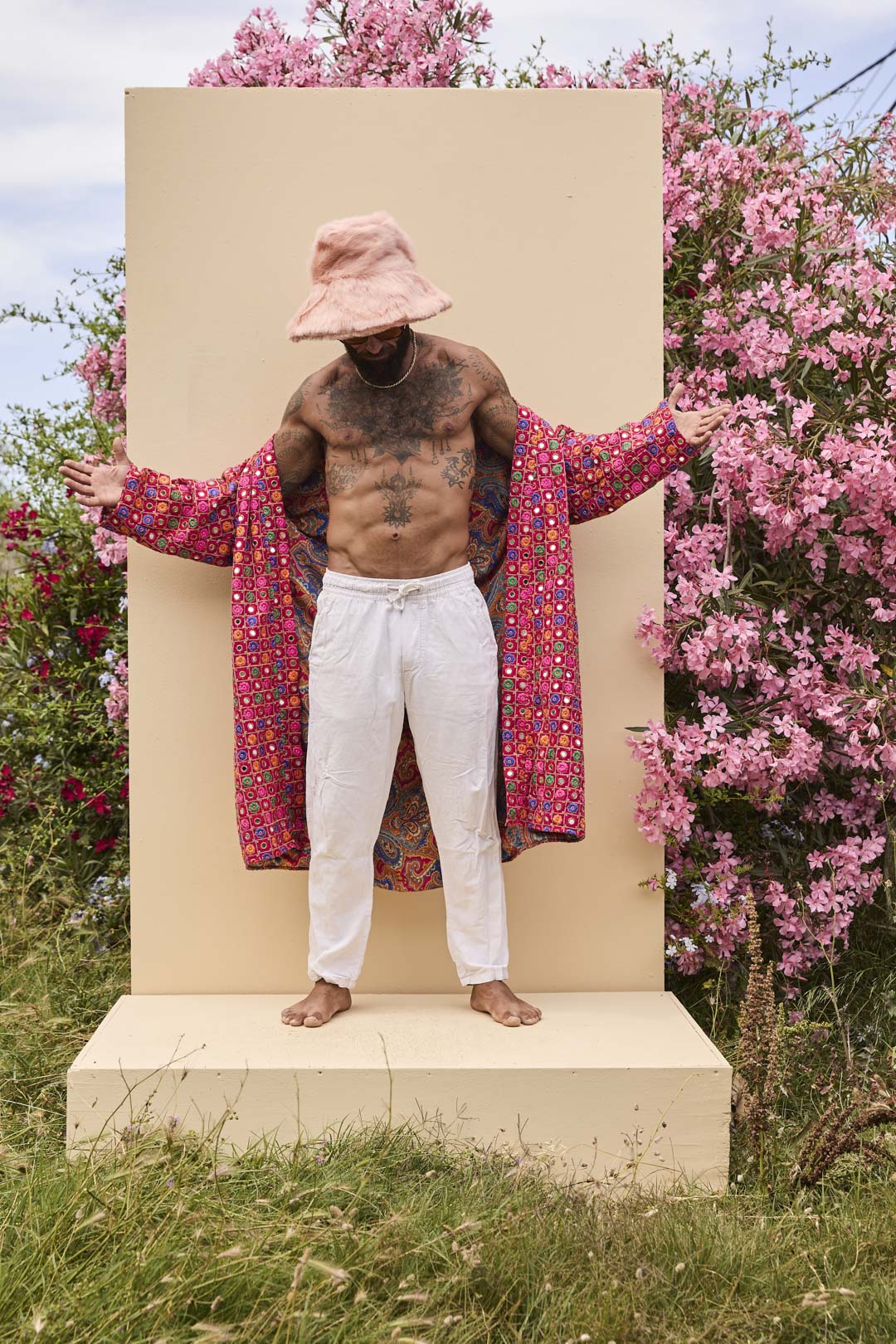 Sonny Long Open Jacket In Raspberry