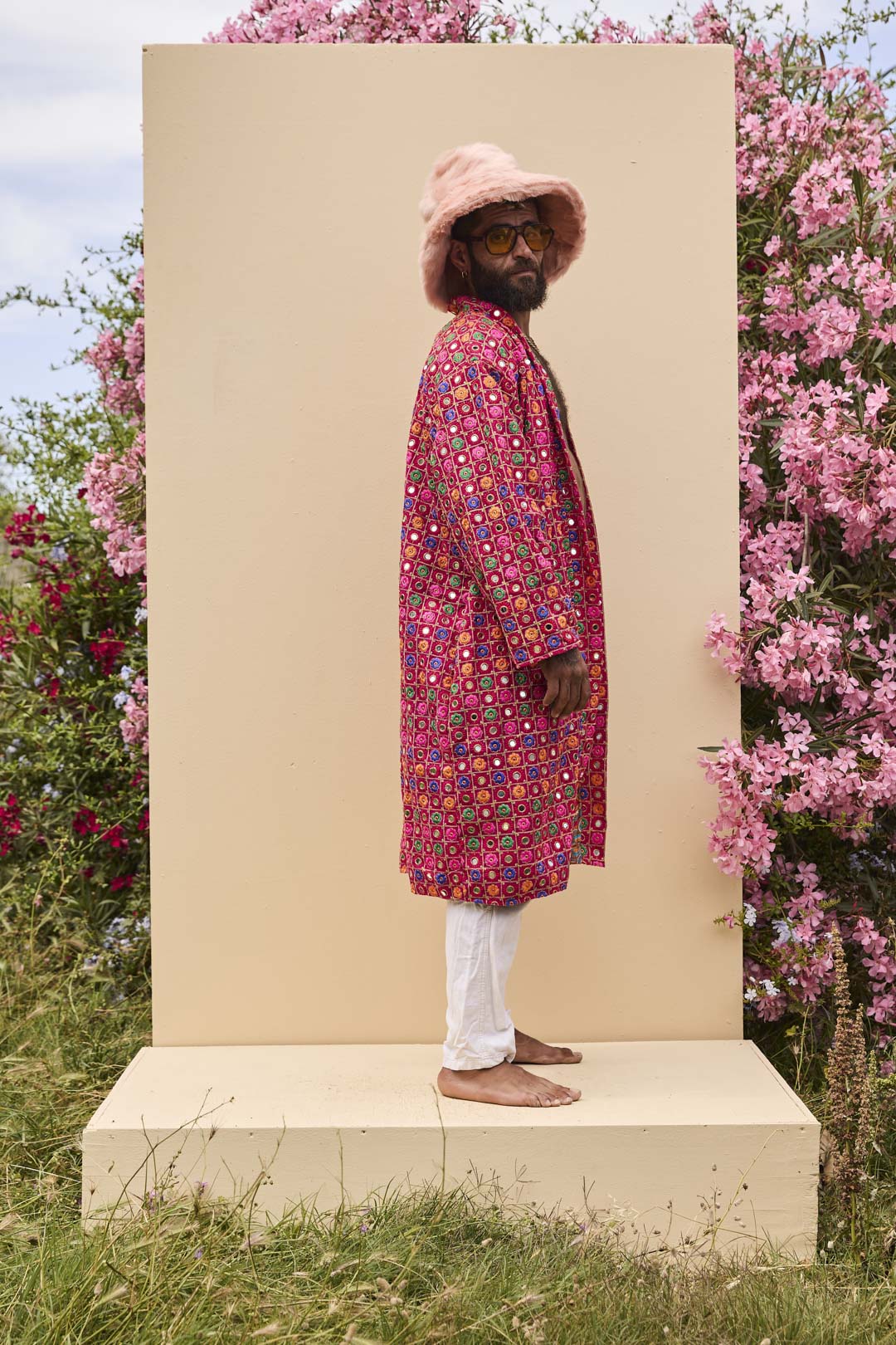 Sonny Long Open Jacket In Raspberry