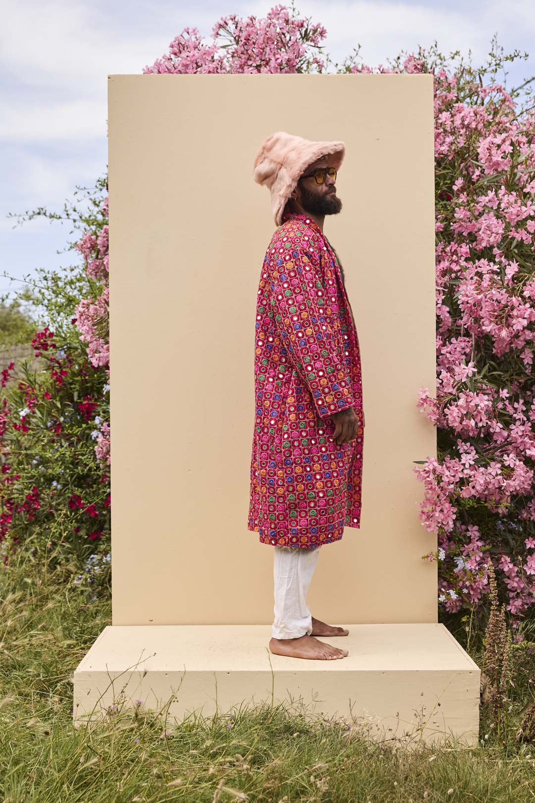 Sonny Long Open Jacket In Raspberry